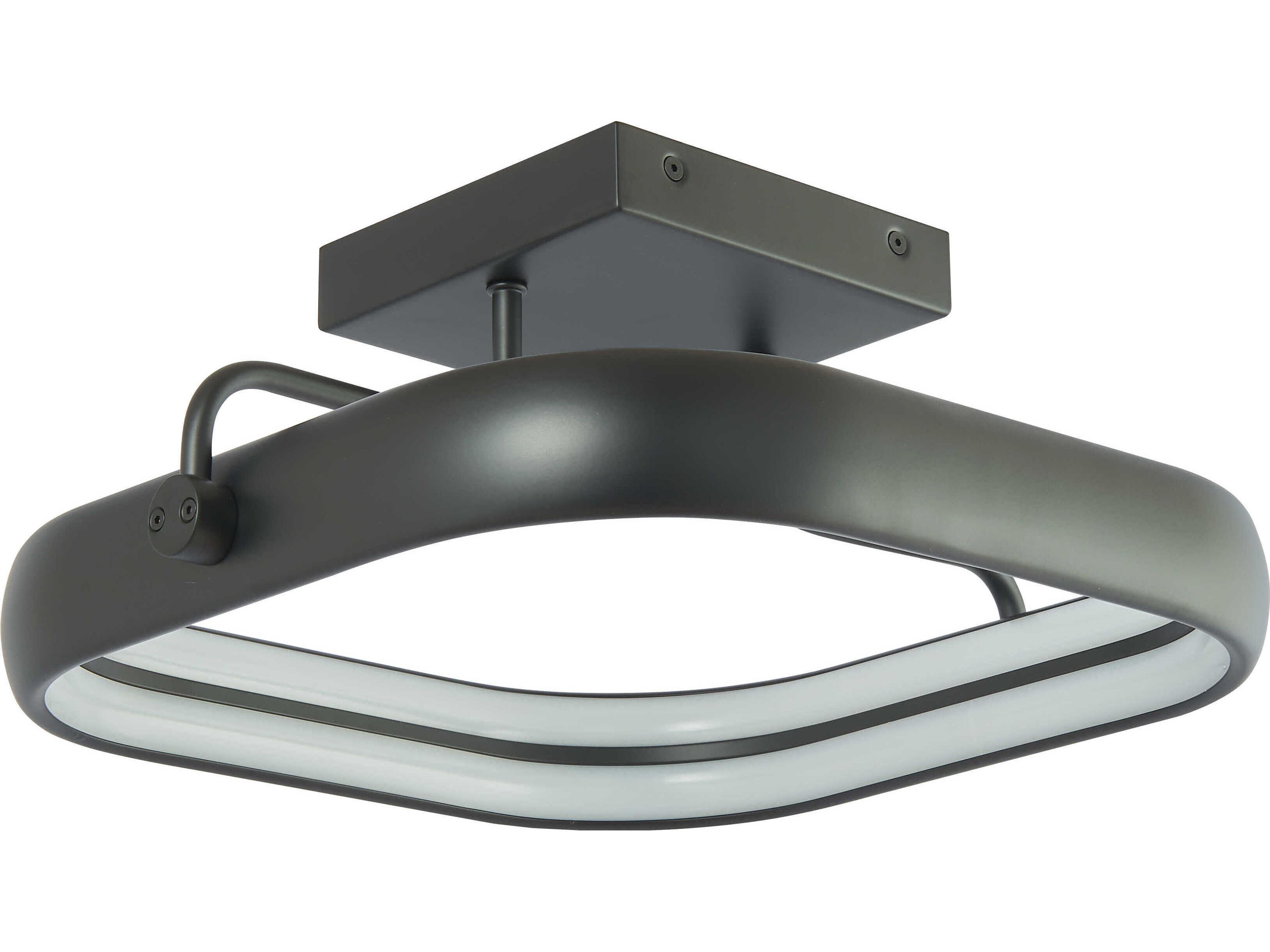 Abra Rave 1-Light Matte Black Semi Flush Mount