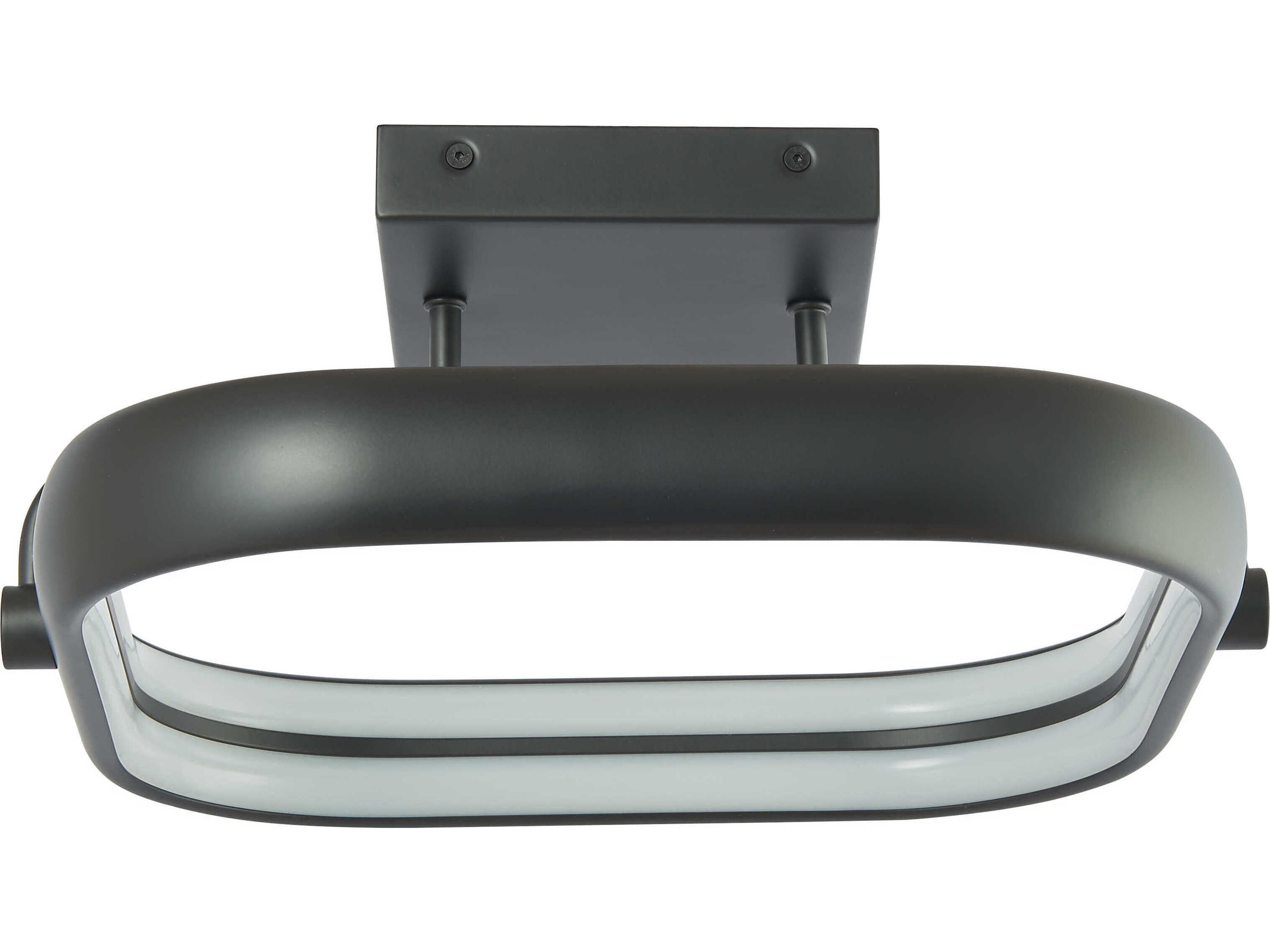 Abra Rave 1-Light Matte Black Semi Flush Mount