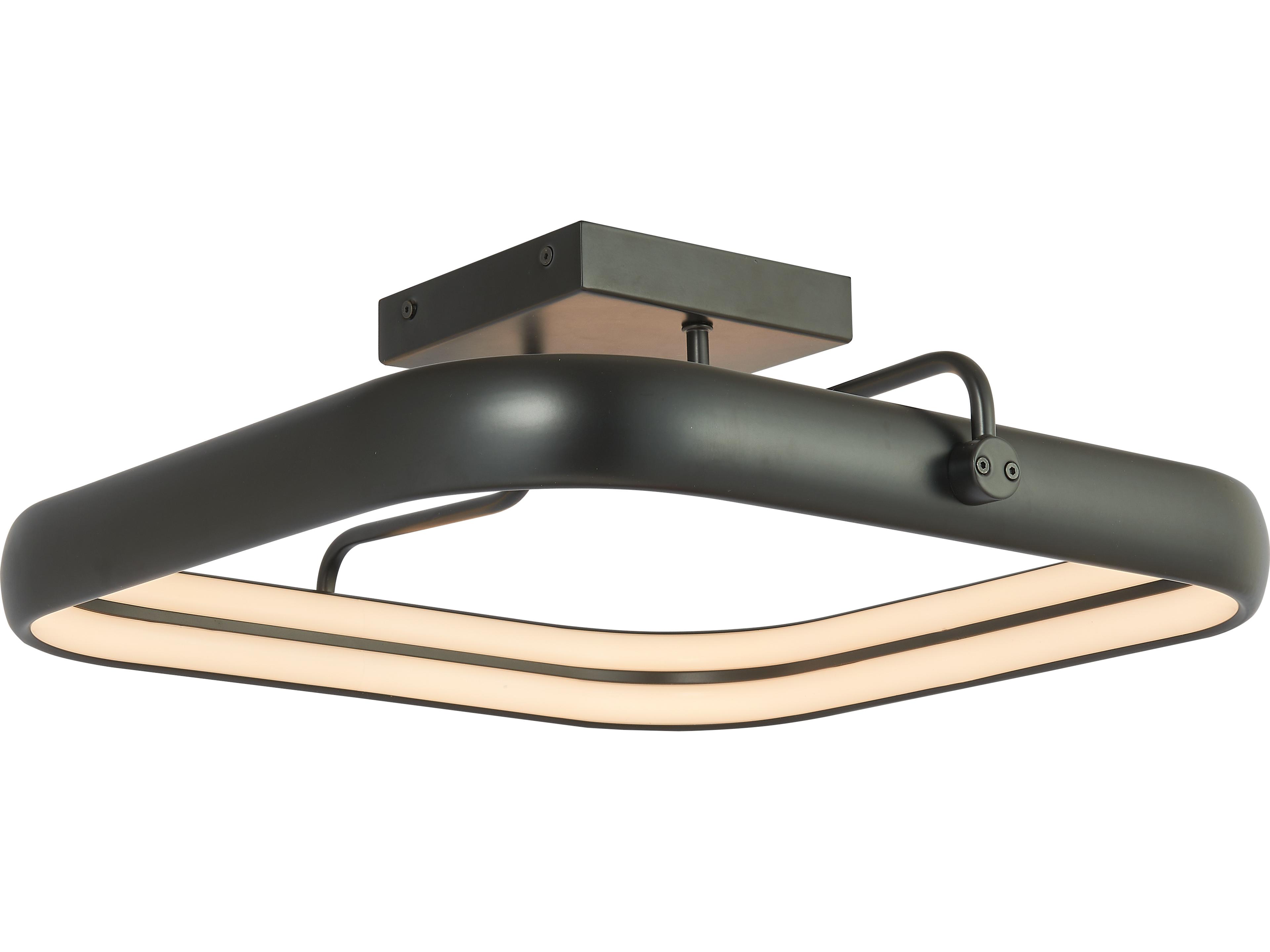 Lighting Rave 18-Inch Dual LED Square Flushmount Modern Fixture