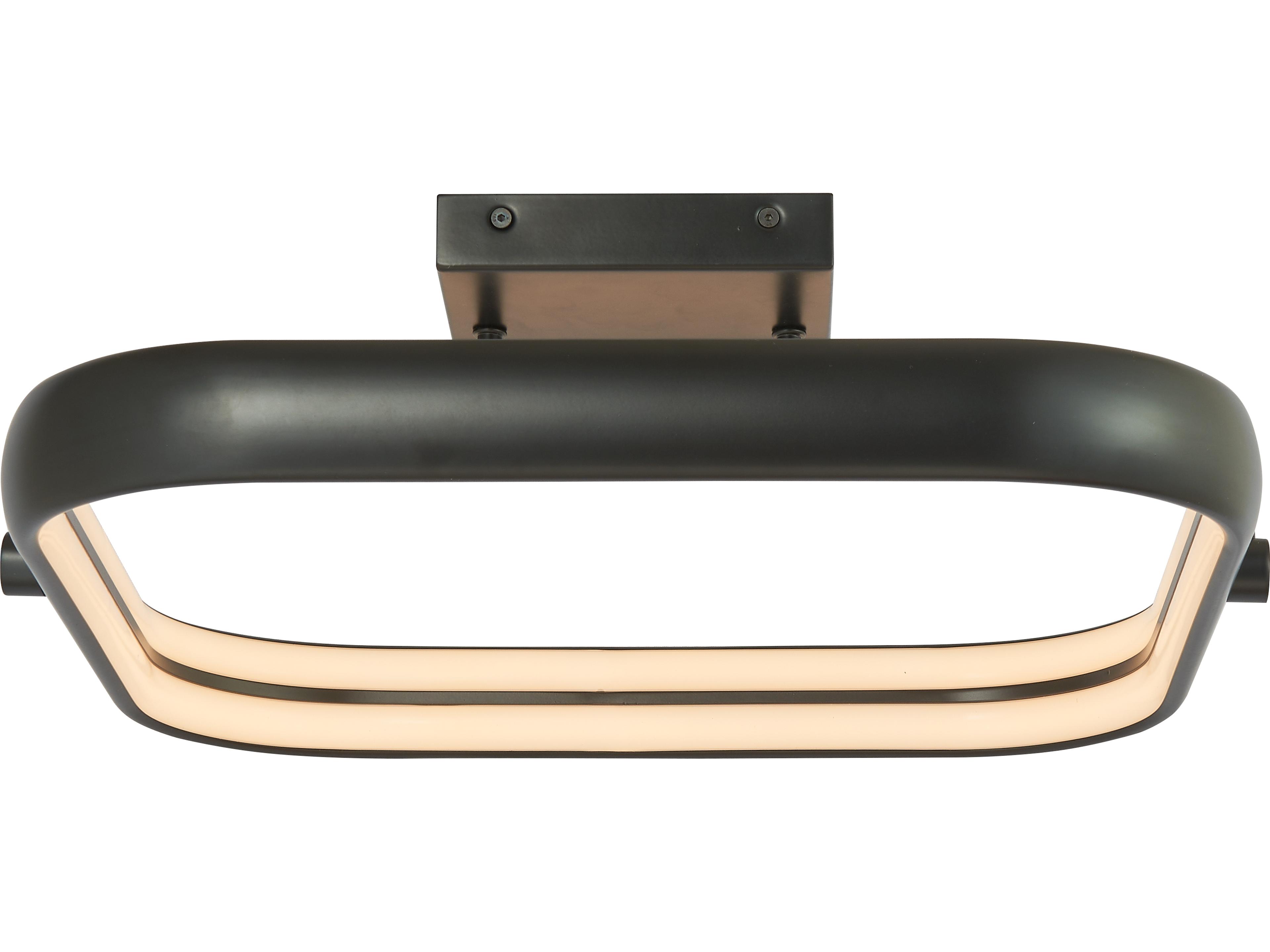 Abra Rave 1-Light Matte Black Semi Flush Mount