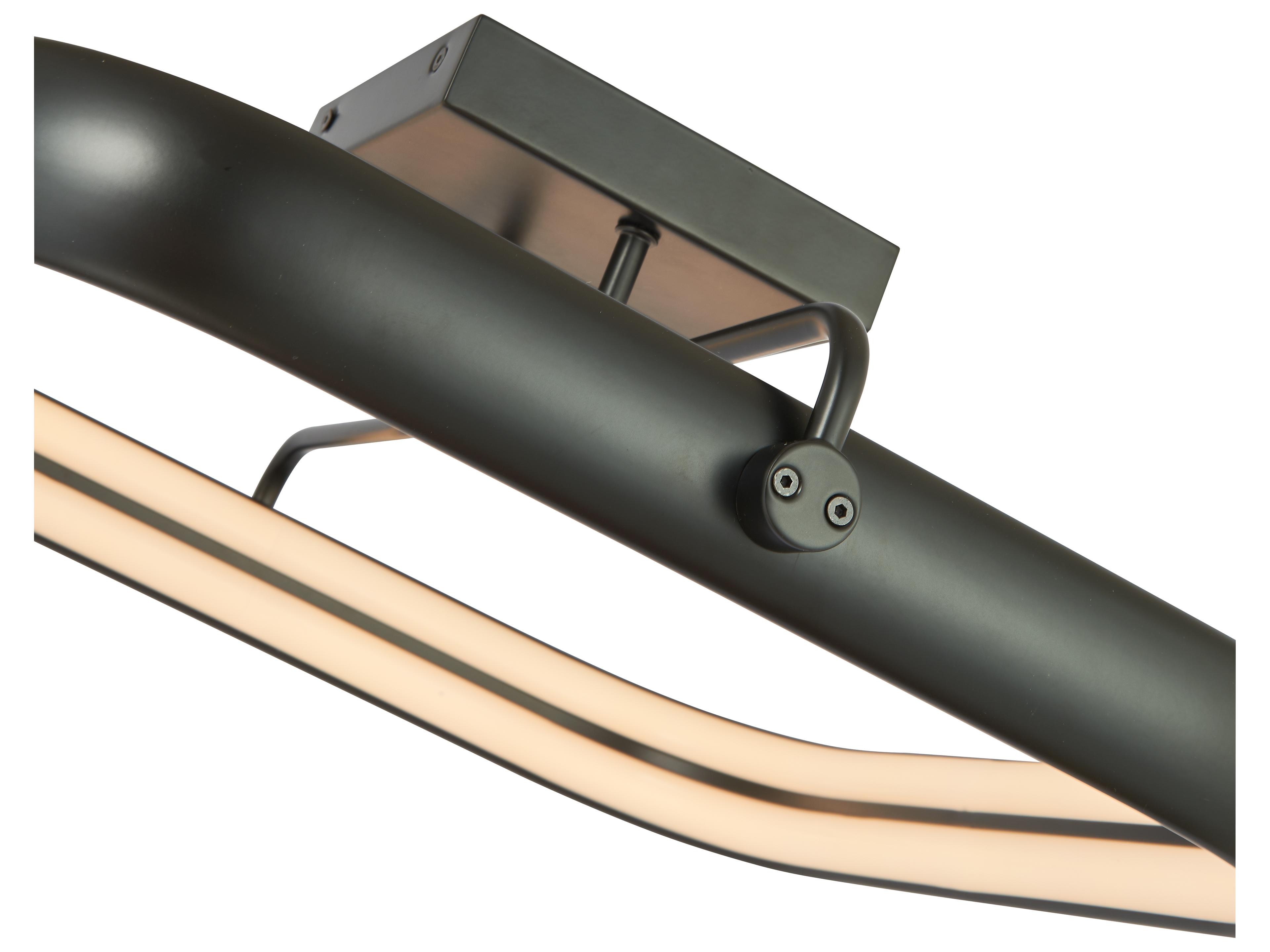 Abra Rave 1-Light Matte Black Semi Flush Mount