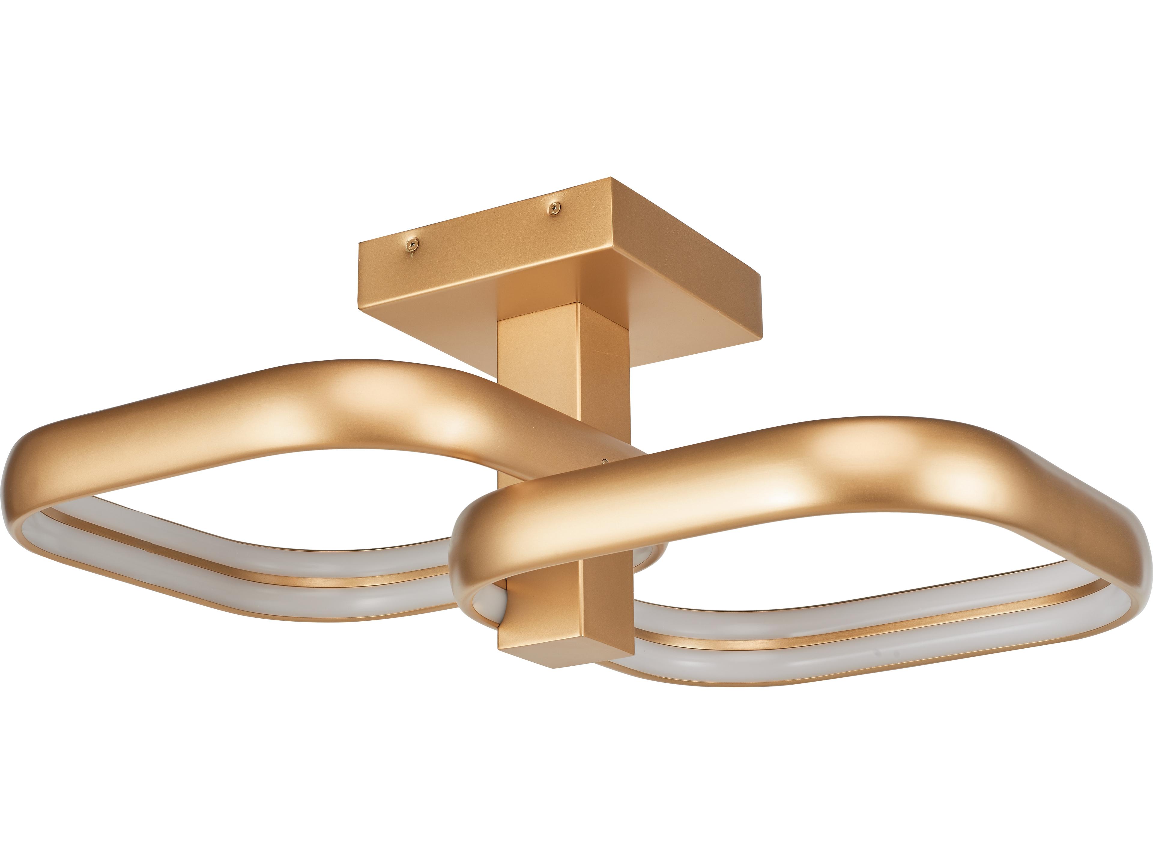 Abra Rave 2-Light Gold Semi Flush Mount