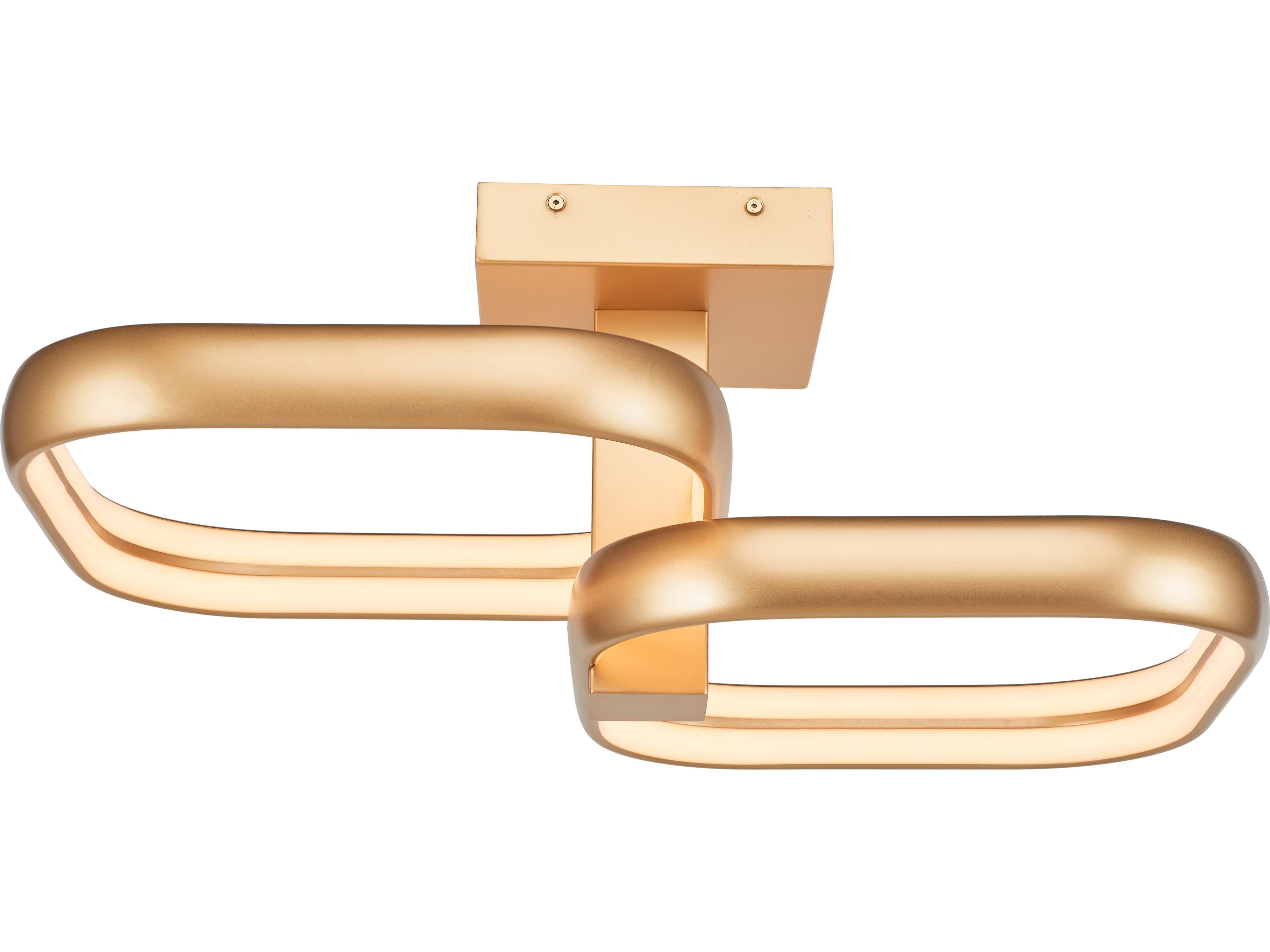 Abra Rave 2-Light Gold Semi Flush Mount