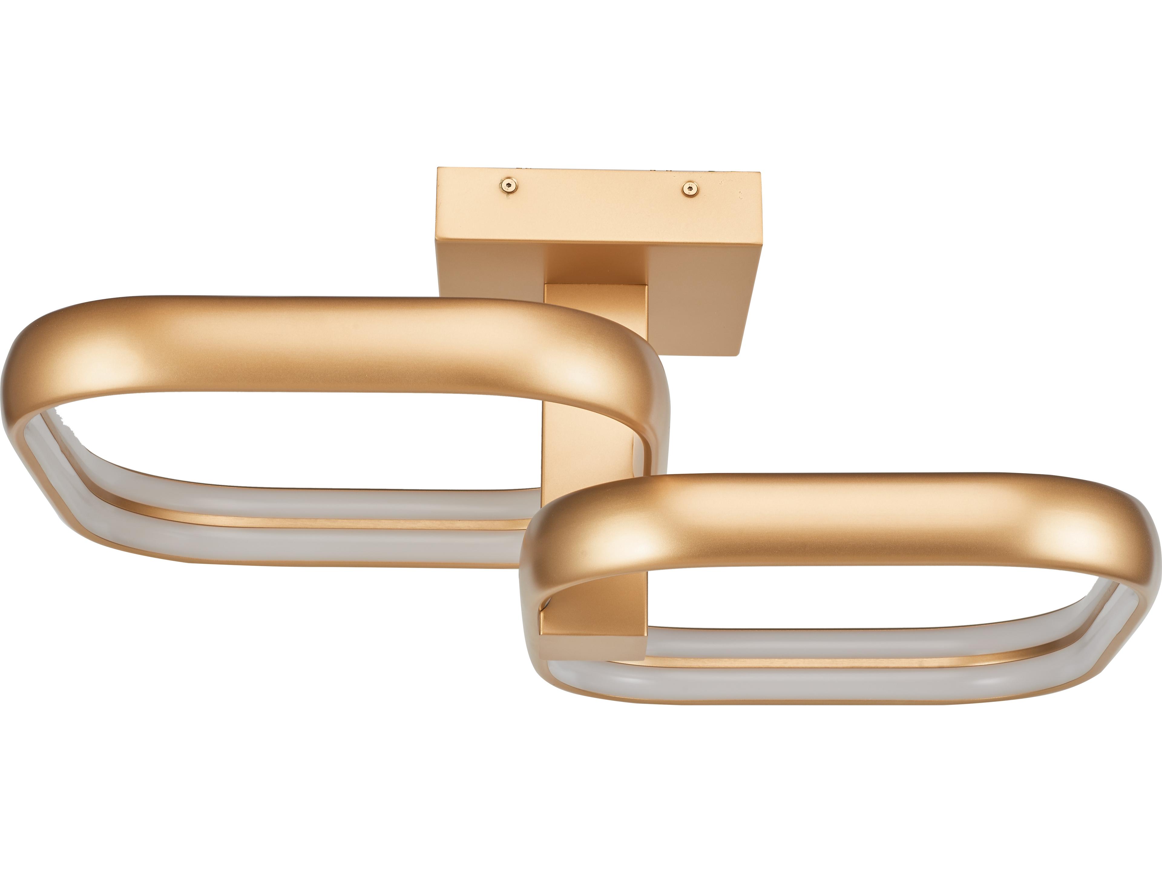 Abra Rave 2-Light Gold Semi Flush Mount