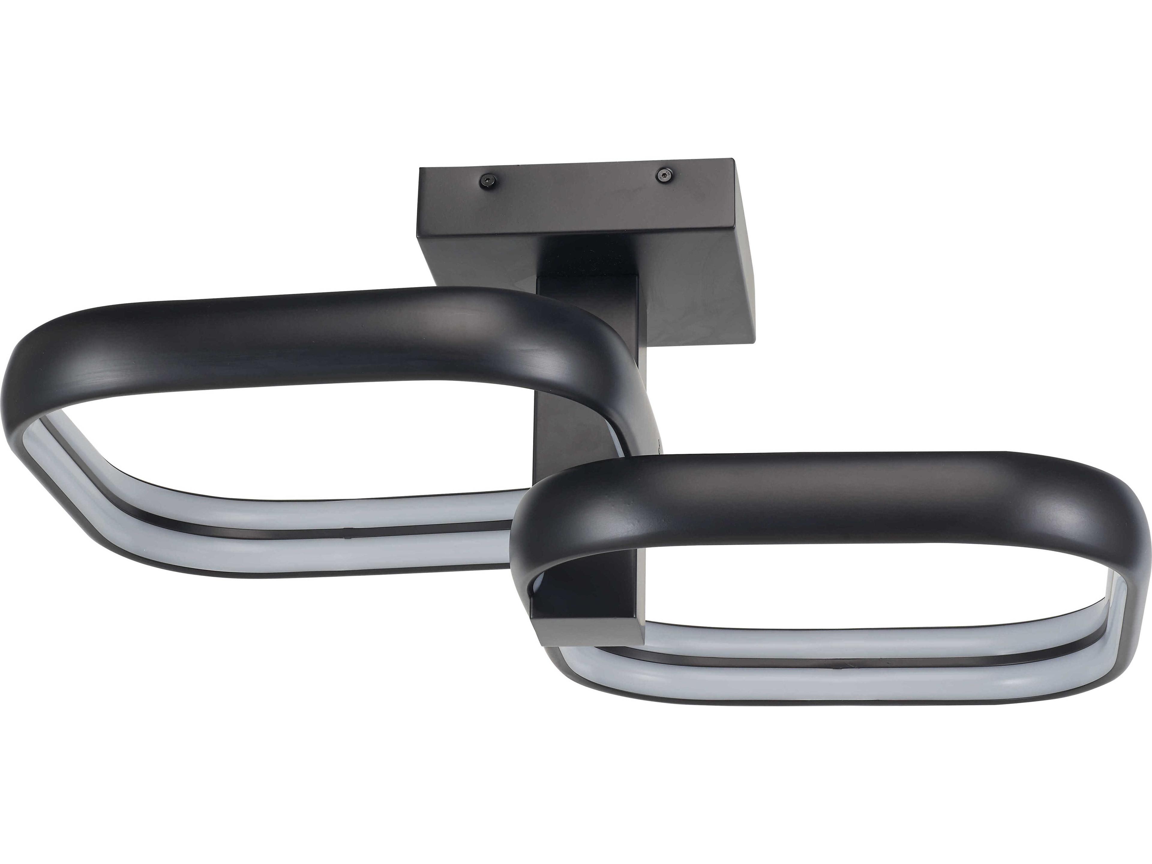 Abra Rave 2-Light Matte Black Semi Flush Mount