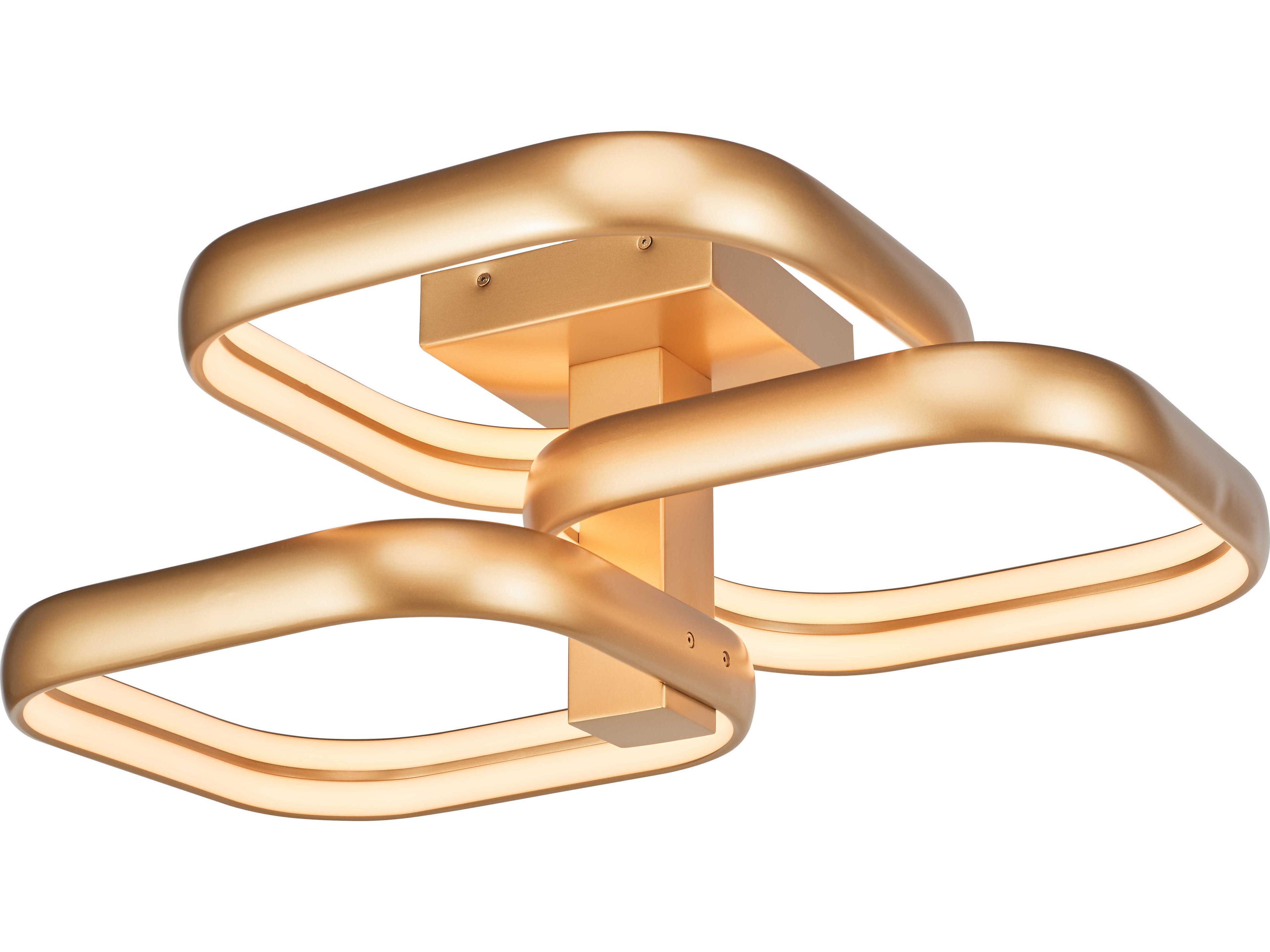 Rave Semi Flush Ceiling Light Gold Modern