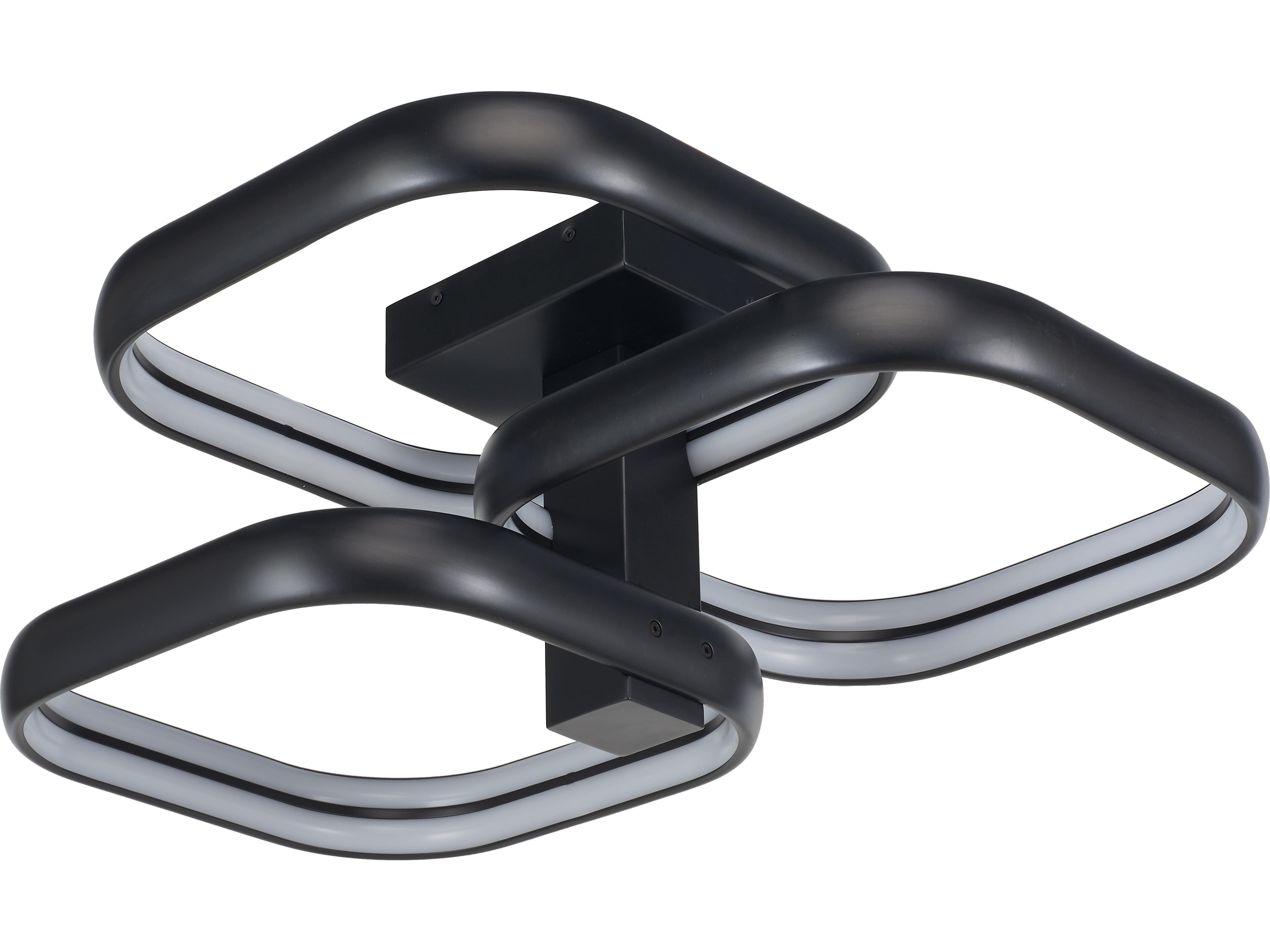 Abra Rave 3-Light Matte Black Semi Flush Mount