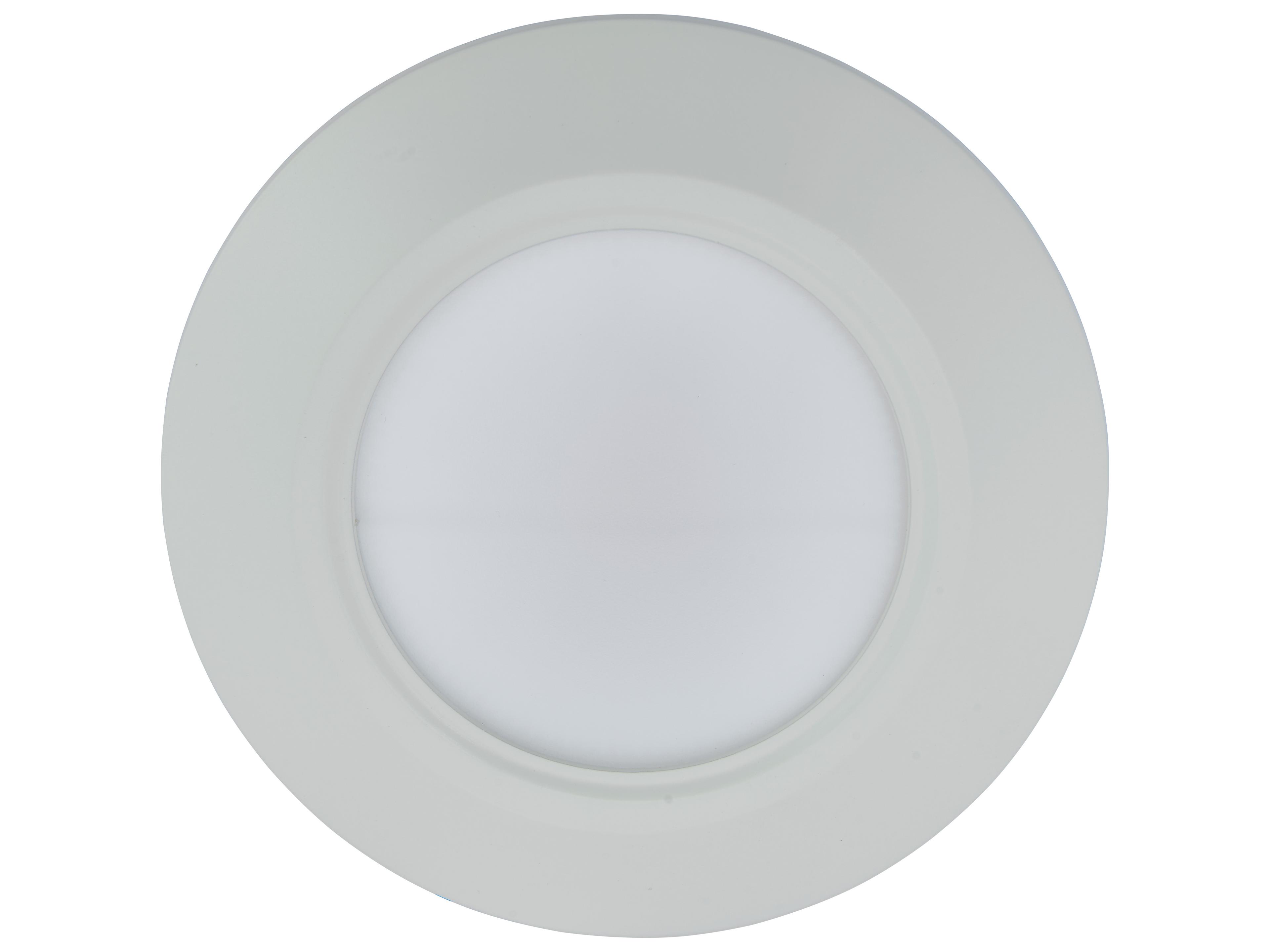 Abra Button 1-Light White Round Flush Mount