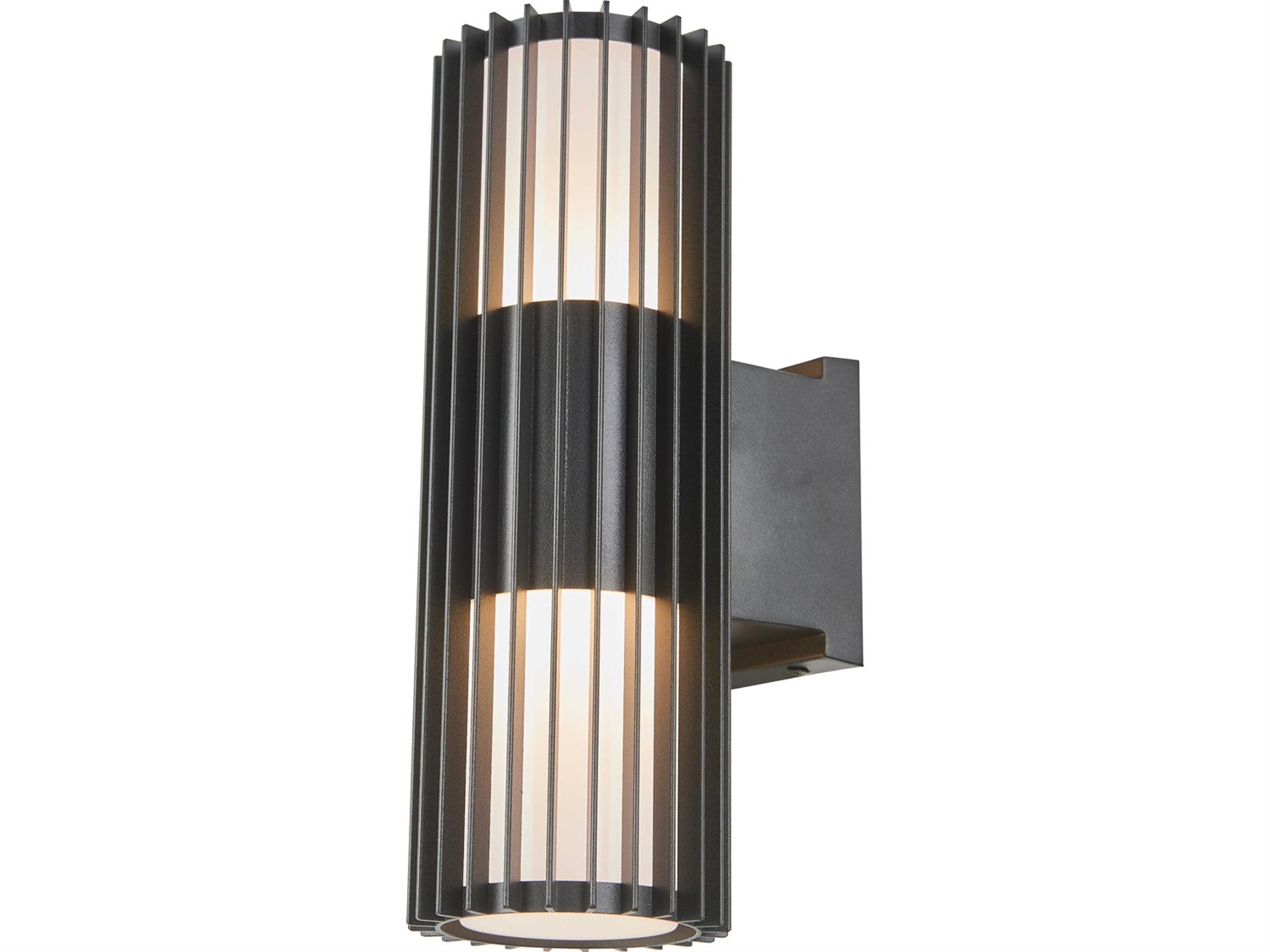 Lava Two Light Outdoor Wall Sconce Matte Black Modern Ribbed