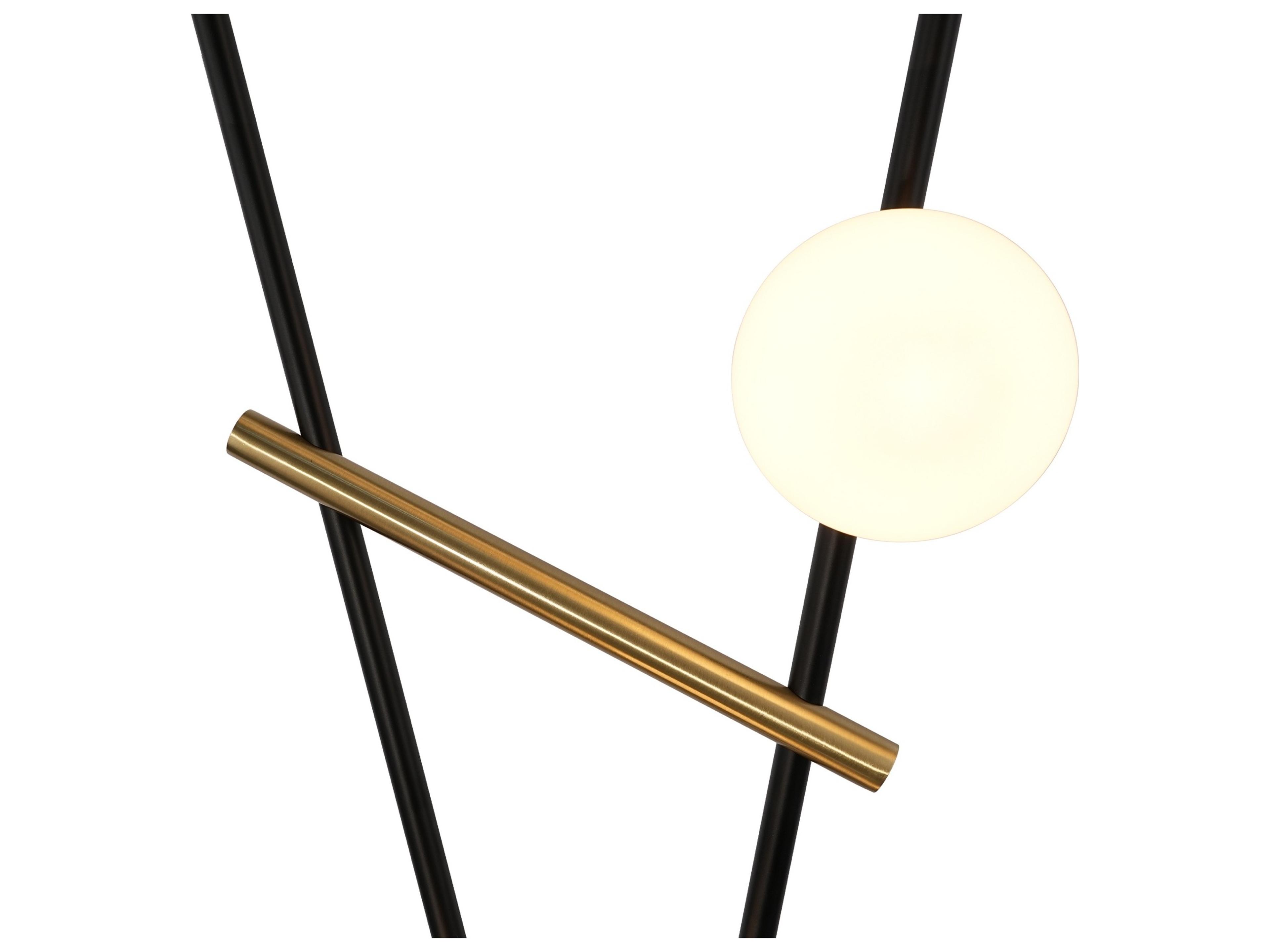 Artcraft Cortina 6-Light Black Brushed Brass Floor Lamp