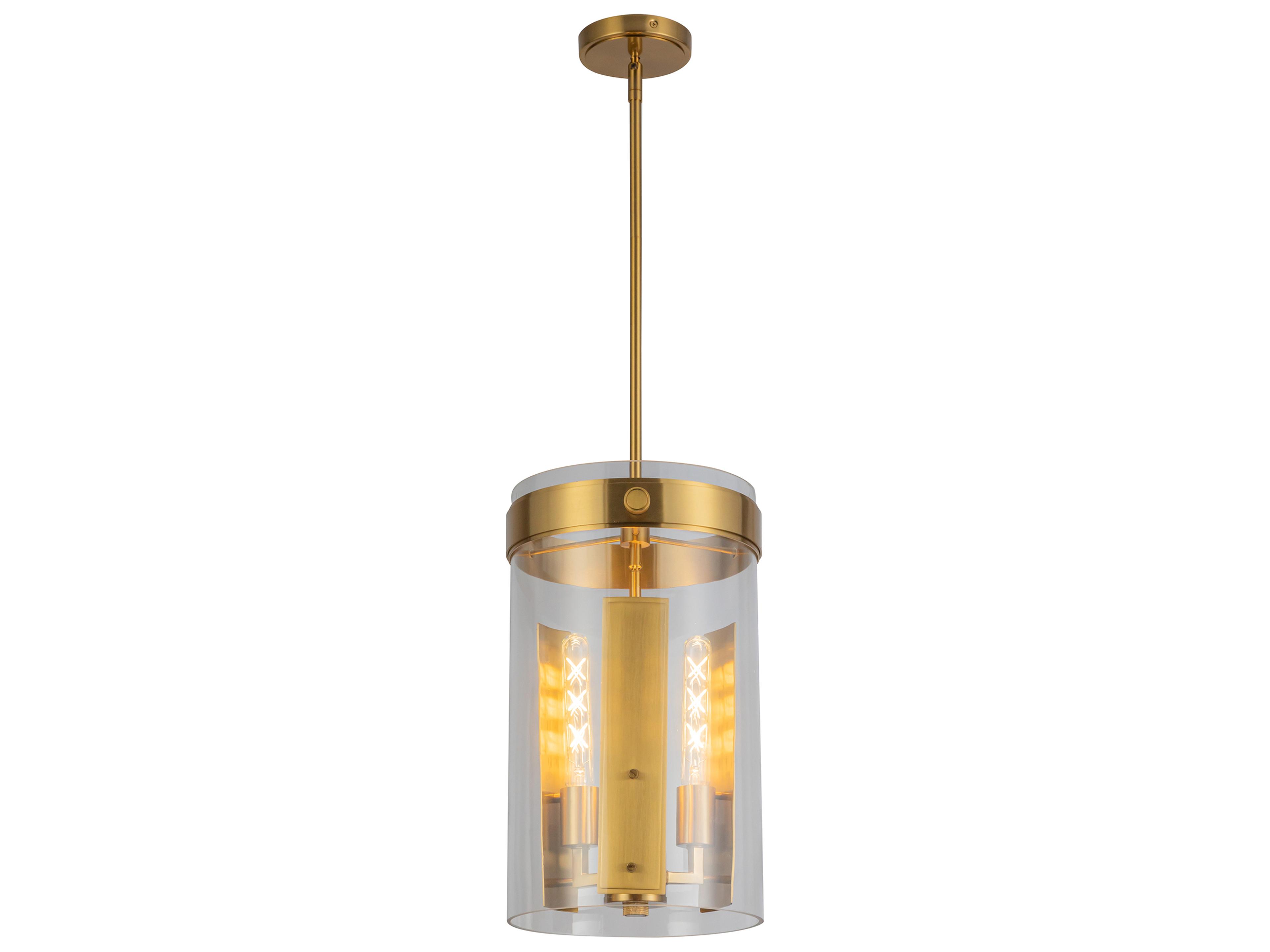 Dahlia Pendant Light in Brushed Brass Modern Clear Glass
