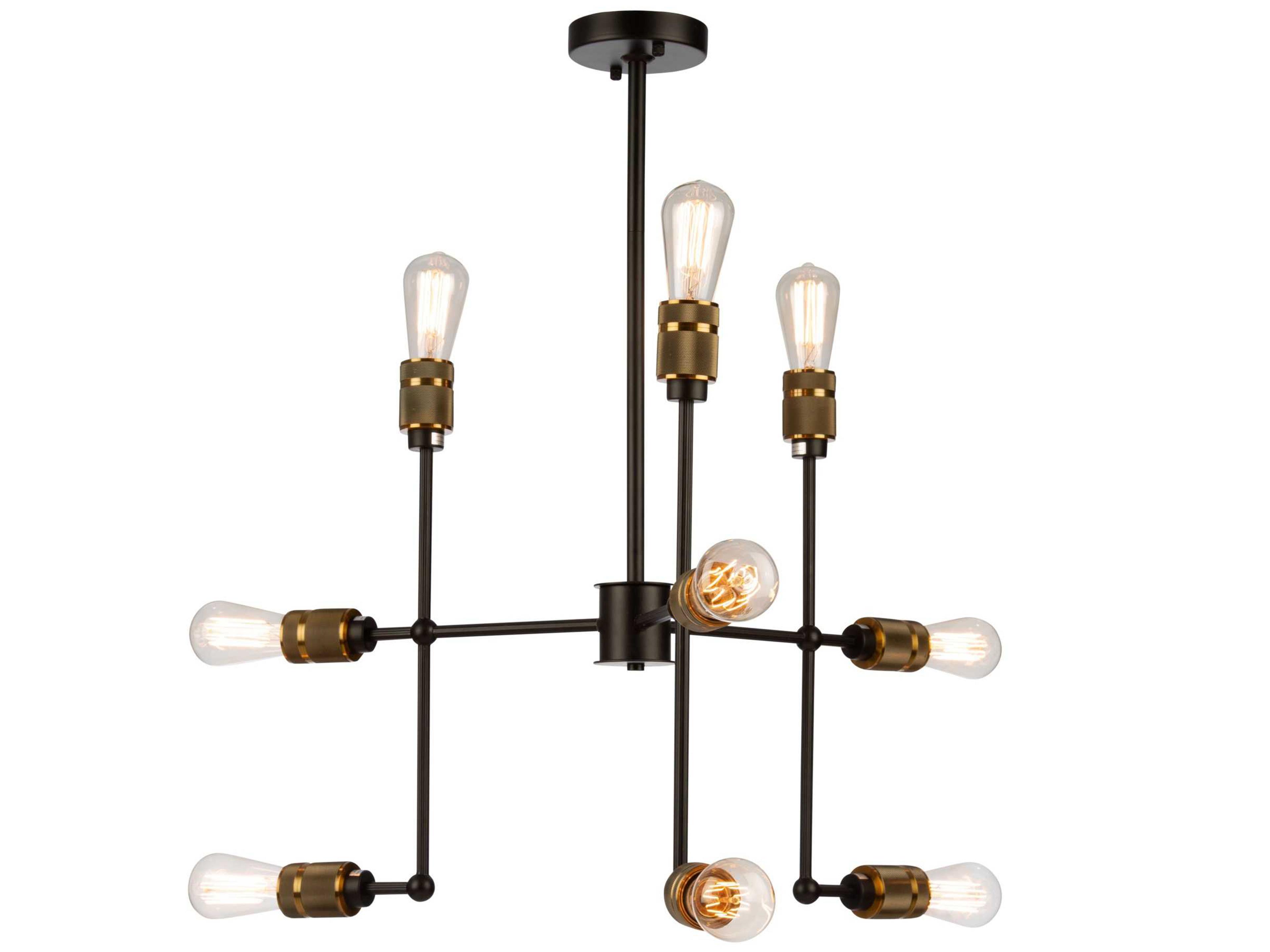 Artcraft Jersey 9-Light Vintage Brass LED Chandelier