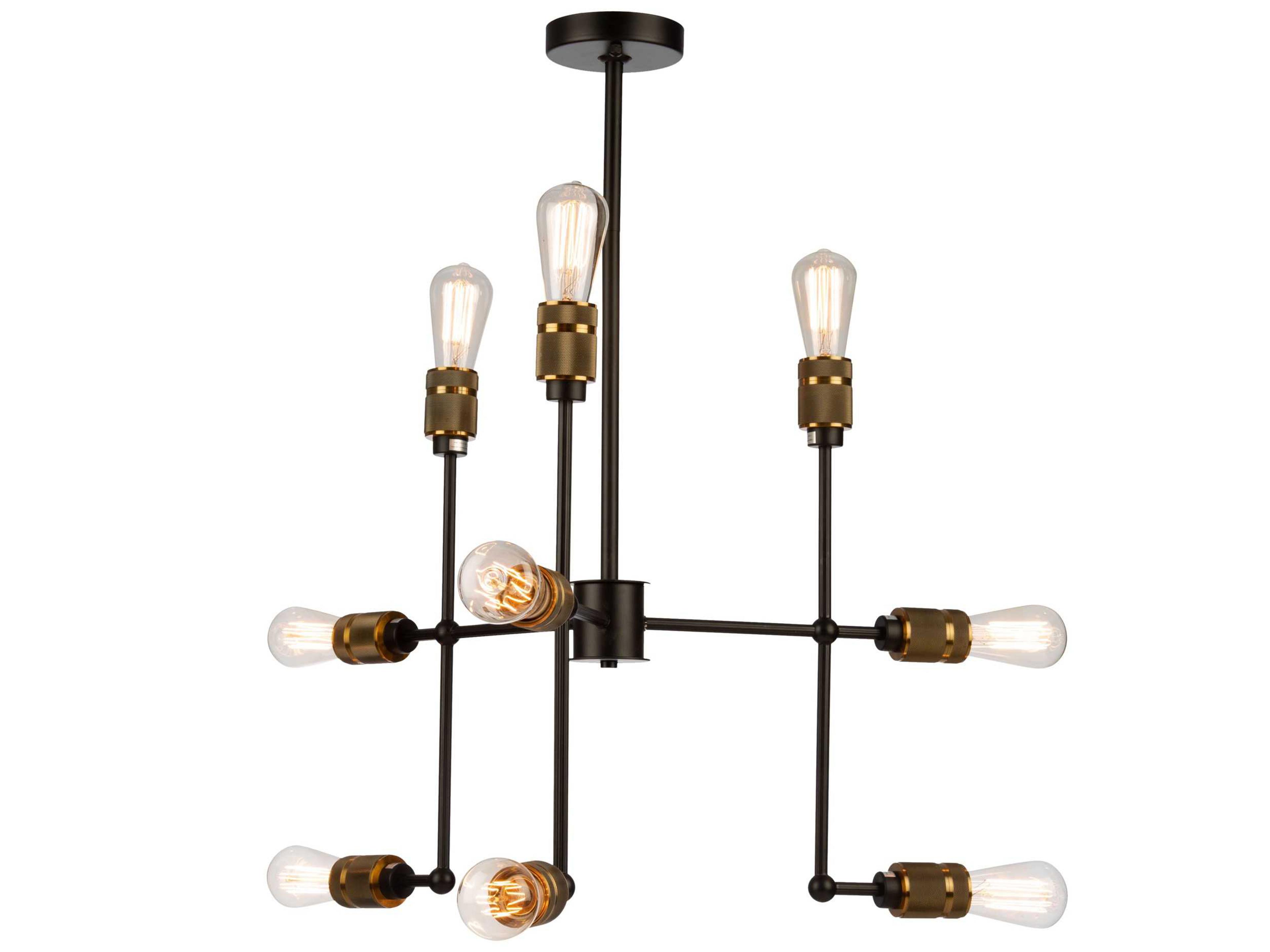 Artcraft Jersey 9-Light Vintage Brass LED Chandelier