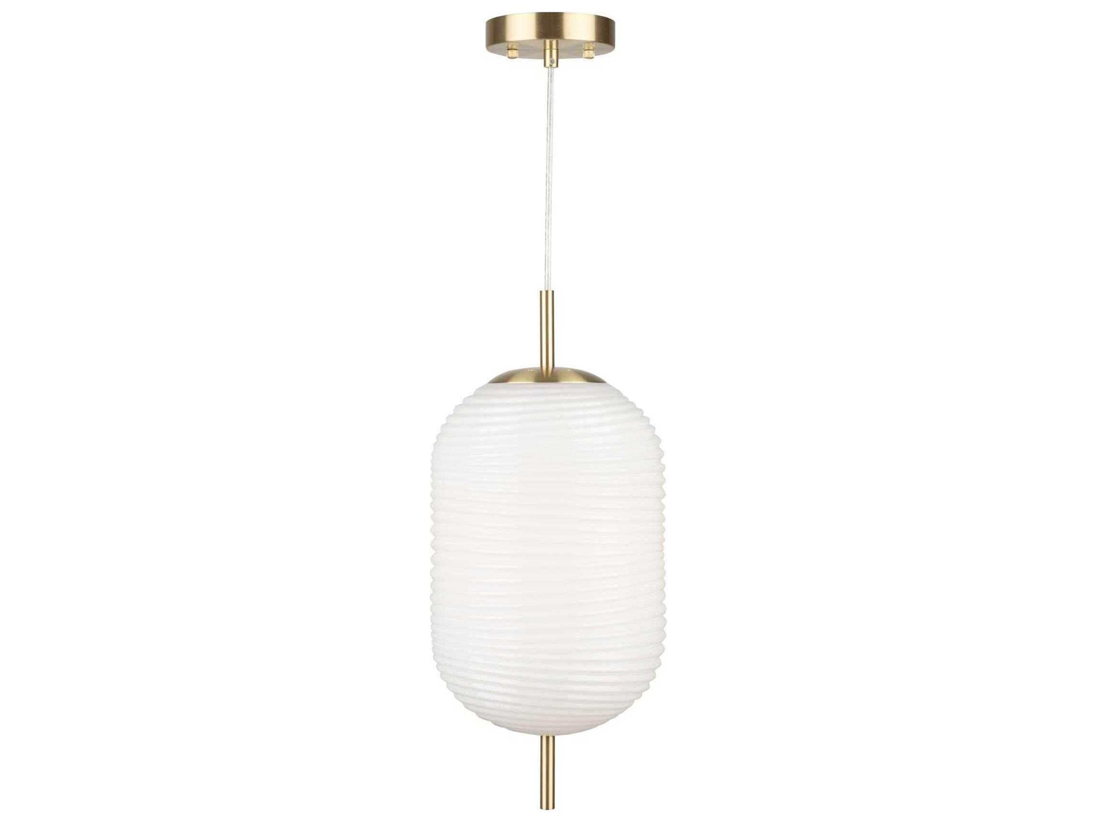 Artcraft Vita 1-Light White Brass Mini Pendant