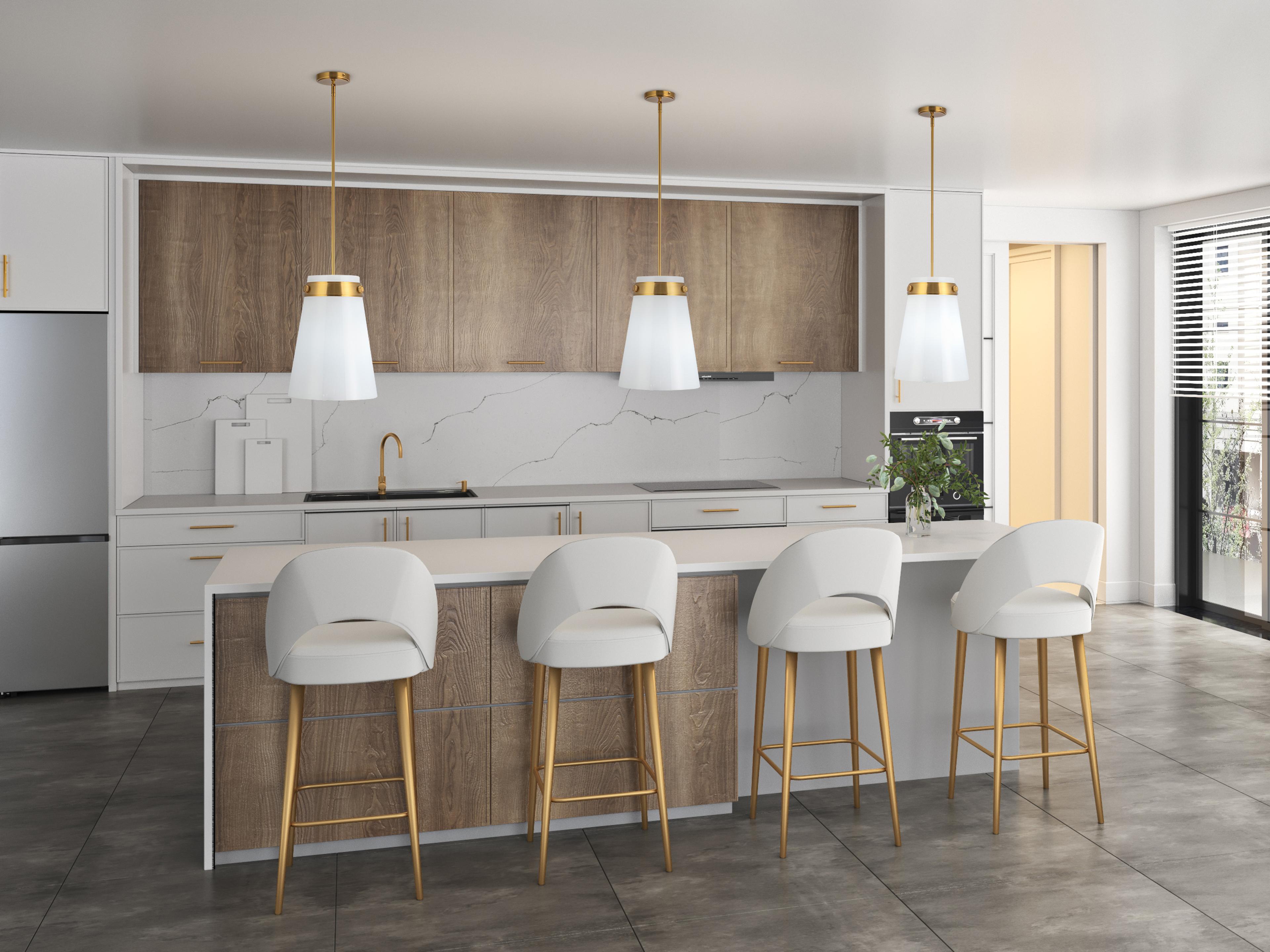 Artcraft Dahlia 1-Light Brushed Brass Mini Pendant