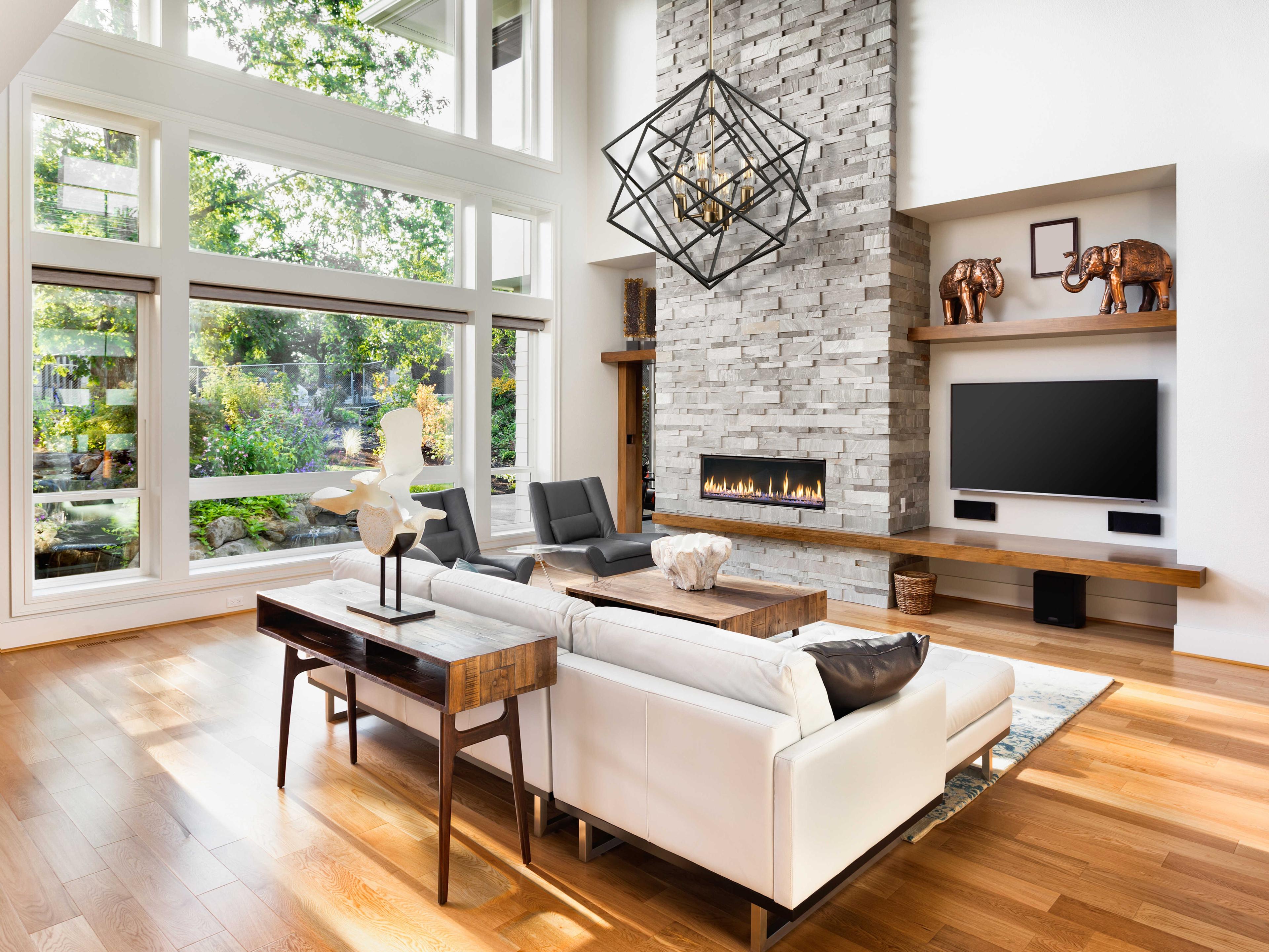 Artcraft Artistry 4-Light Matte Black Harvest Brass LED Geometric Chandelier