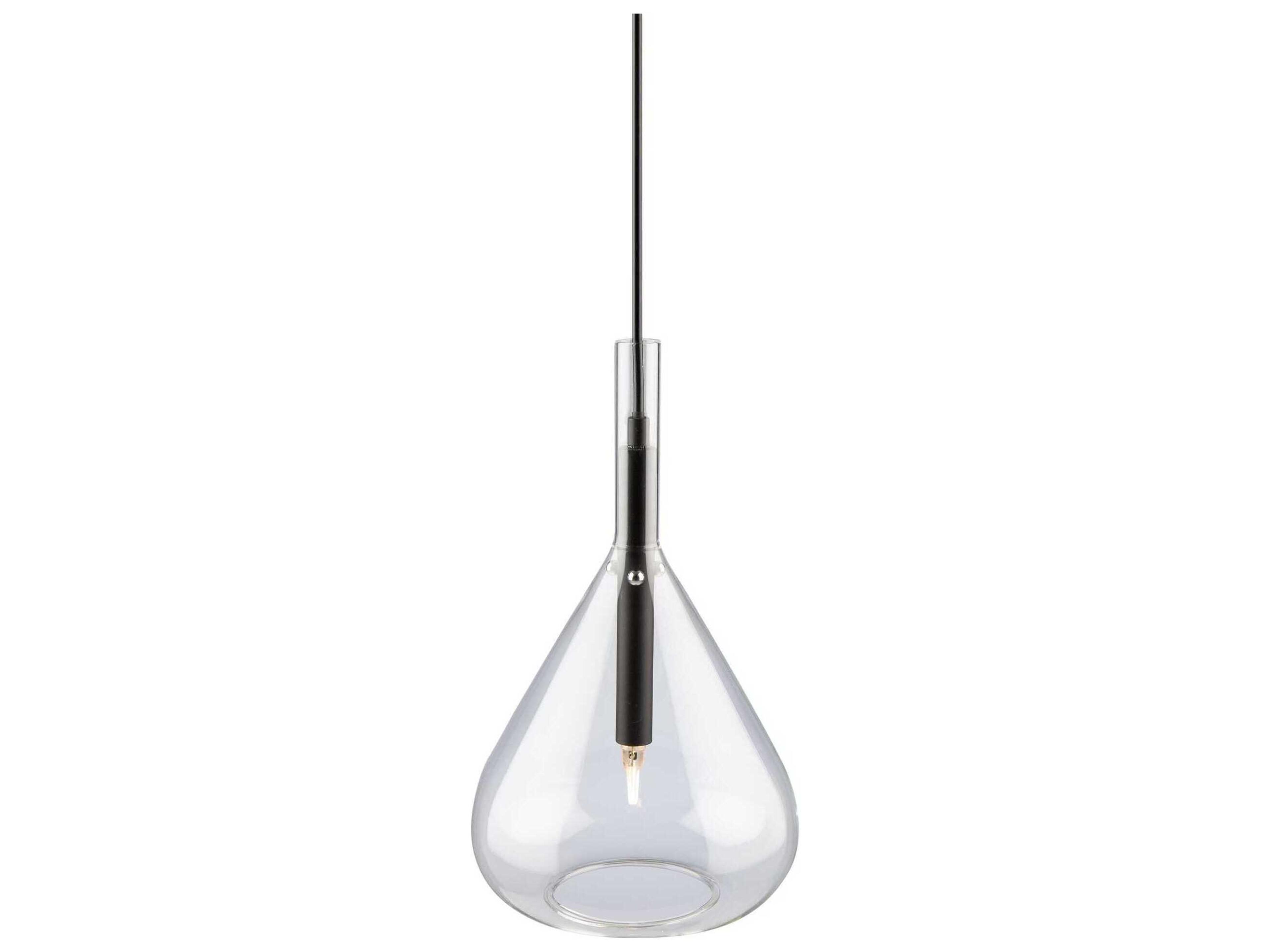 Artcraft Conic 1-Light Black Glass Mini Pendant