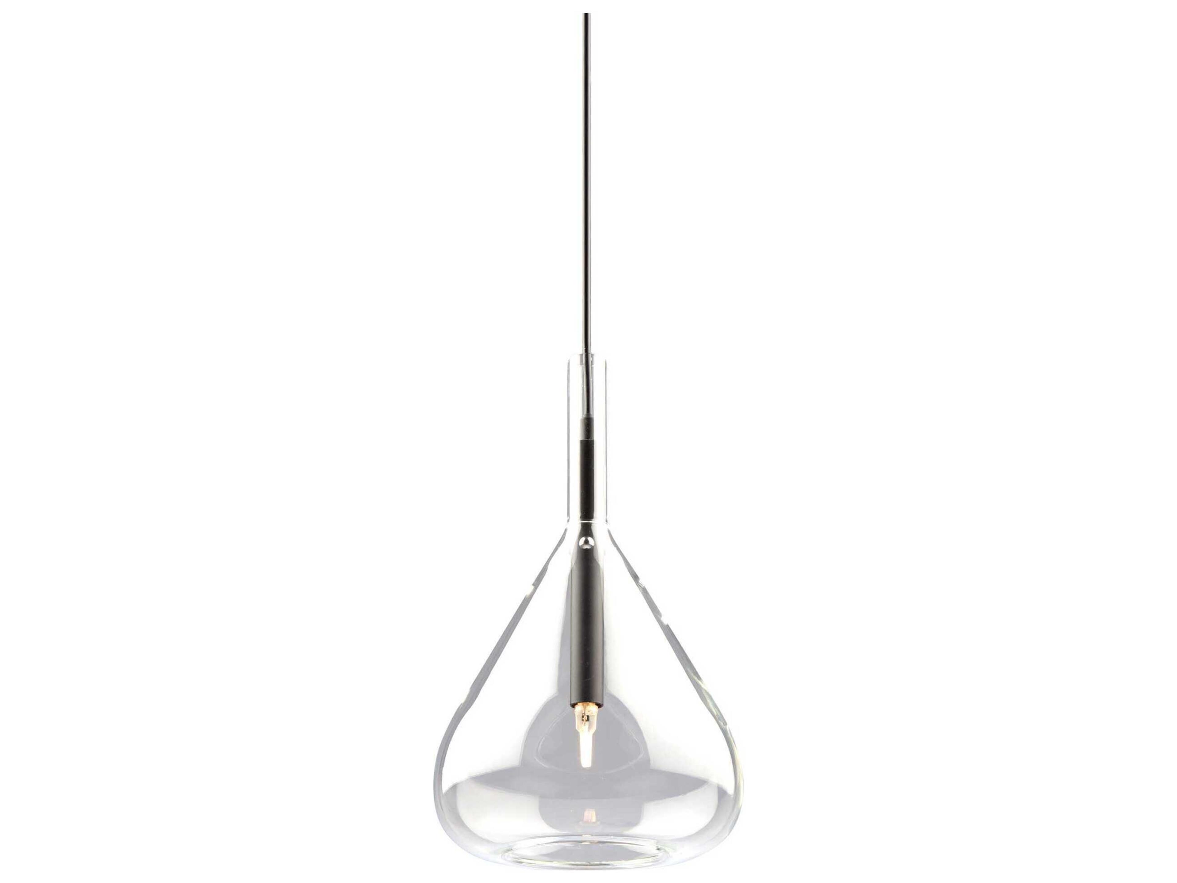 Artcraft Conic 1-Light Black Glass Mini Pendant