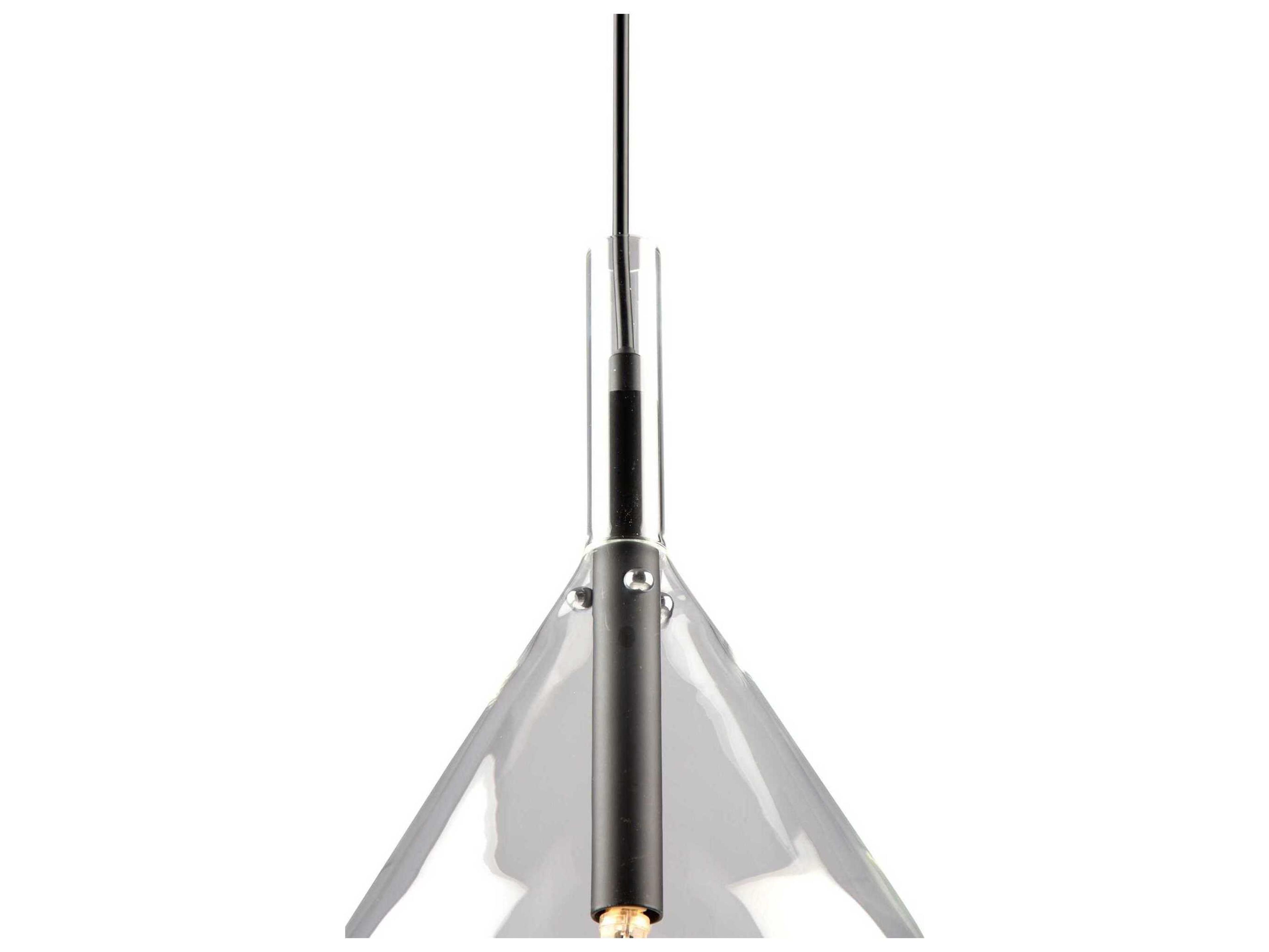 Artcraft Conic 1-Light Black Glass Mini Pendant