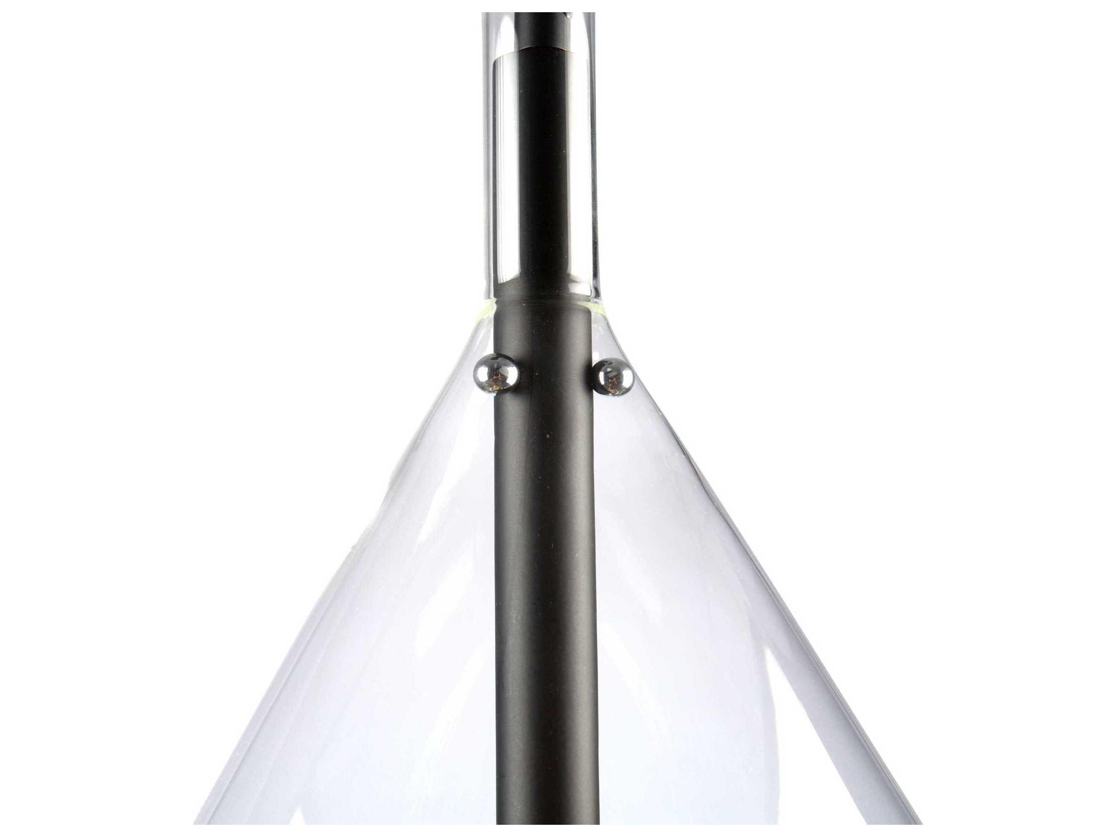 Artcraft Conic 3-Light Black Glass Pendant