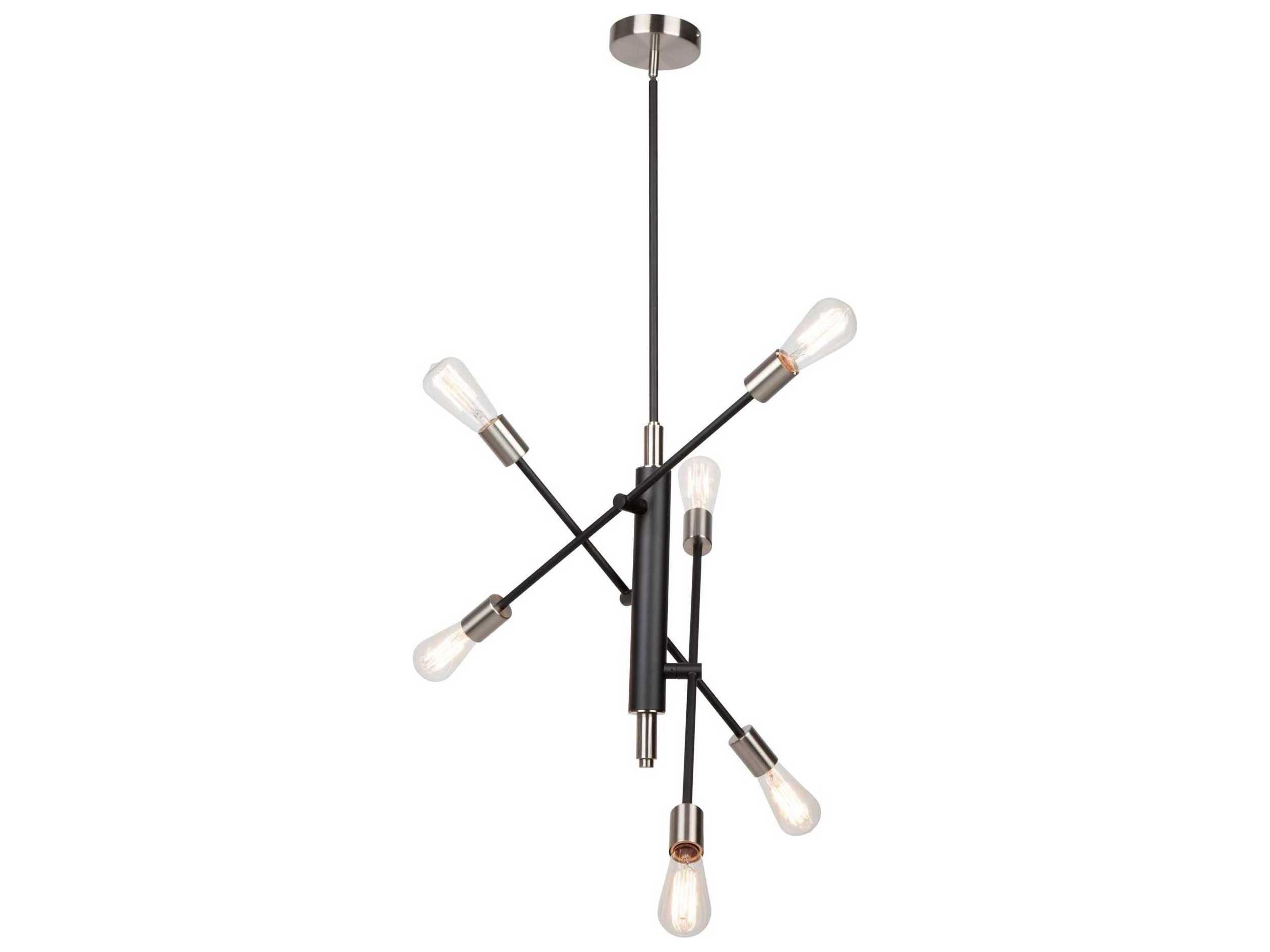 Artcraft Truro 6-Light Black Brushed Nickel LED Island Pendant