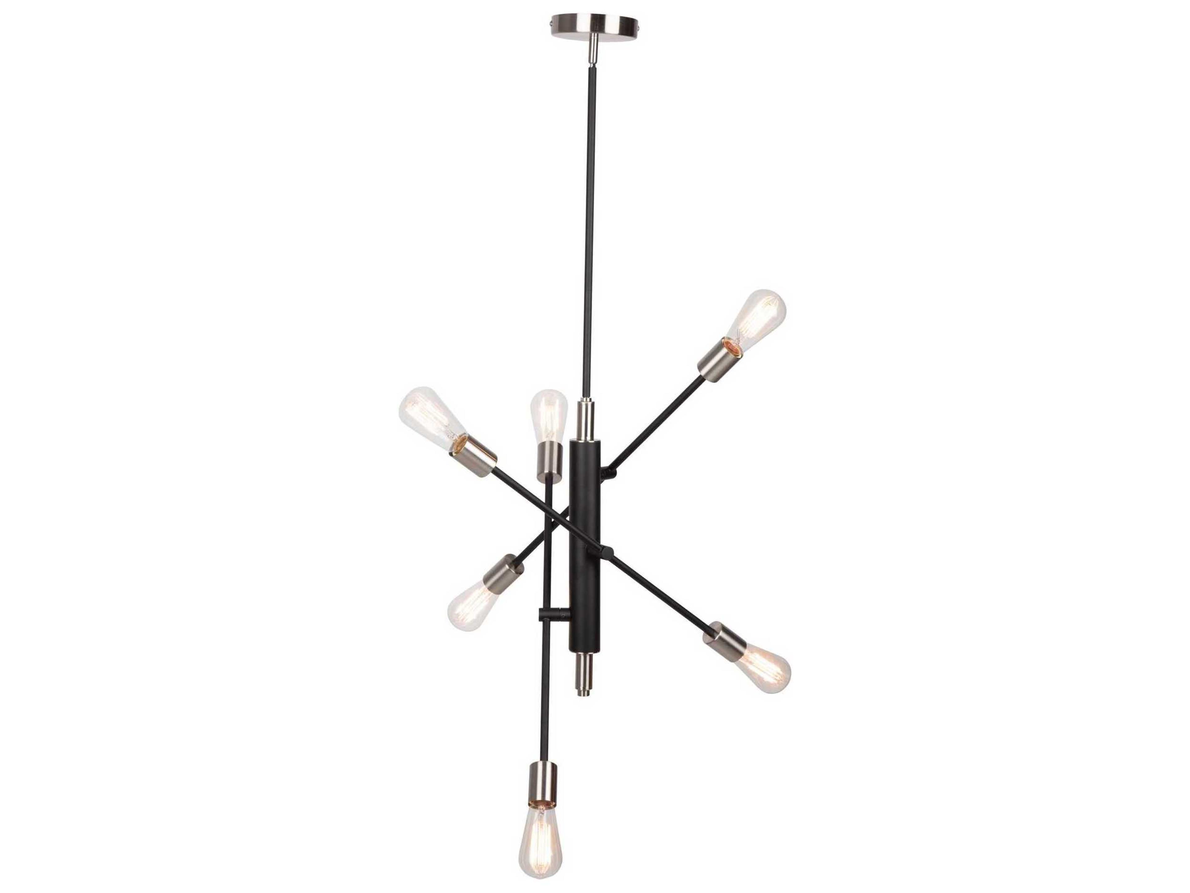 Artcraft Truro 6-Light Black Brushed Nickel LED Island Pendant