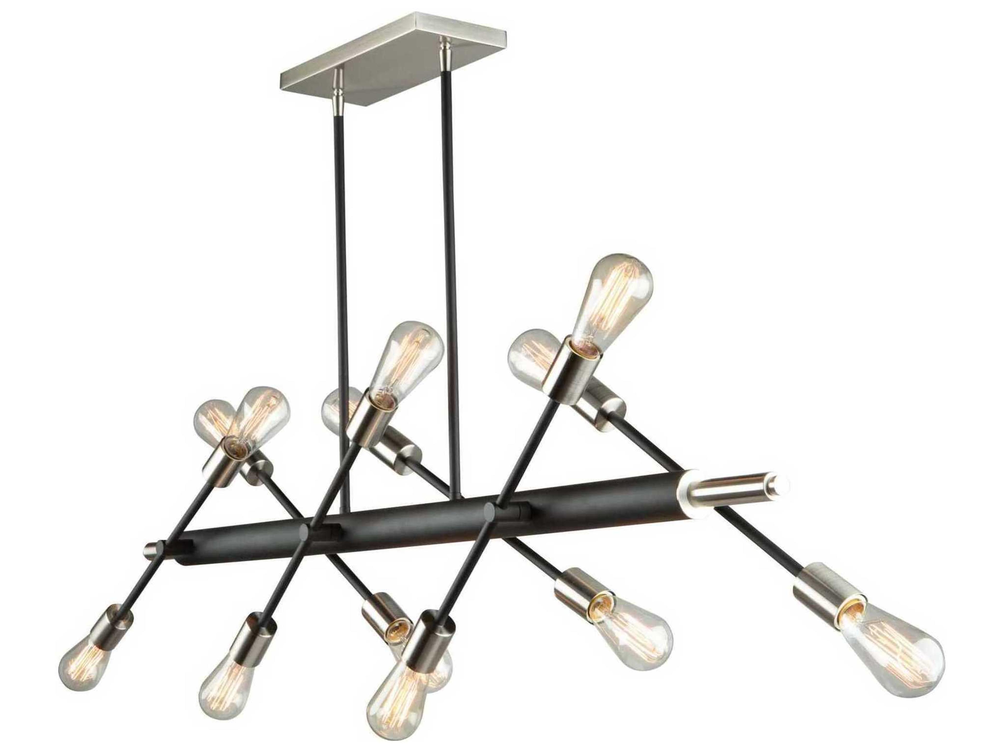 Artcraft Truro 12-Light Matte Black And Brushed Nickle Nickel LED Island Pendant