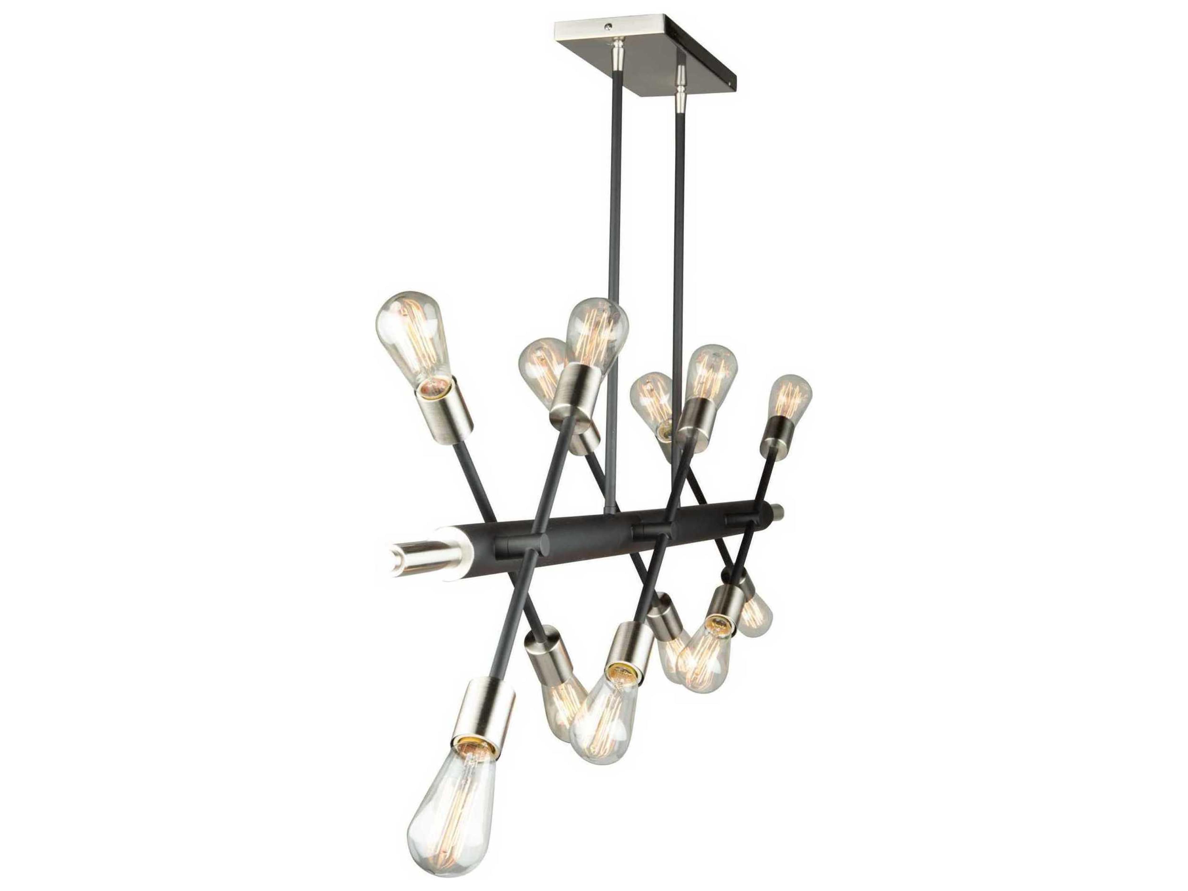 Artcraft Truro 12-Light Matte Black And Brushed Nickle Nickel LED Island Pendant