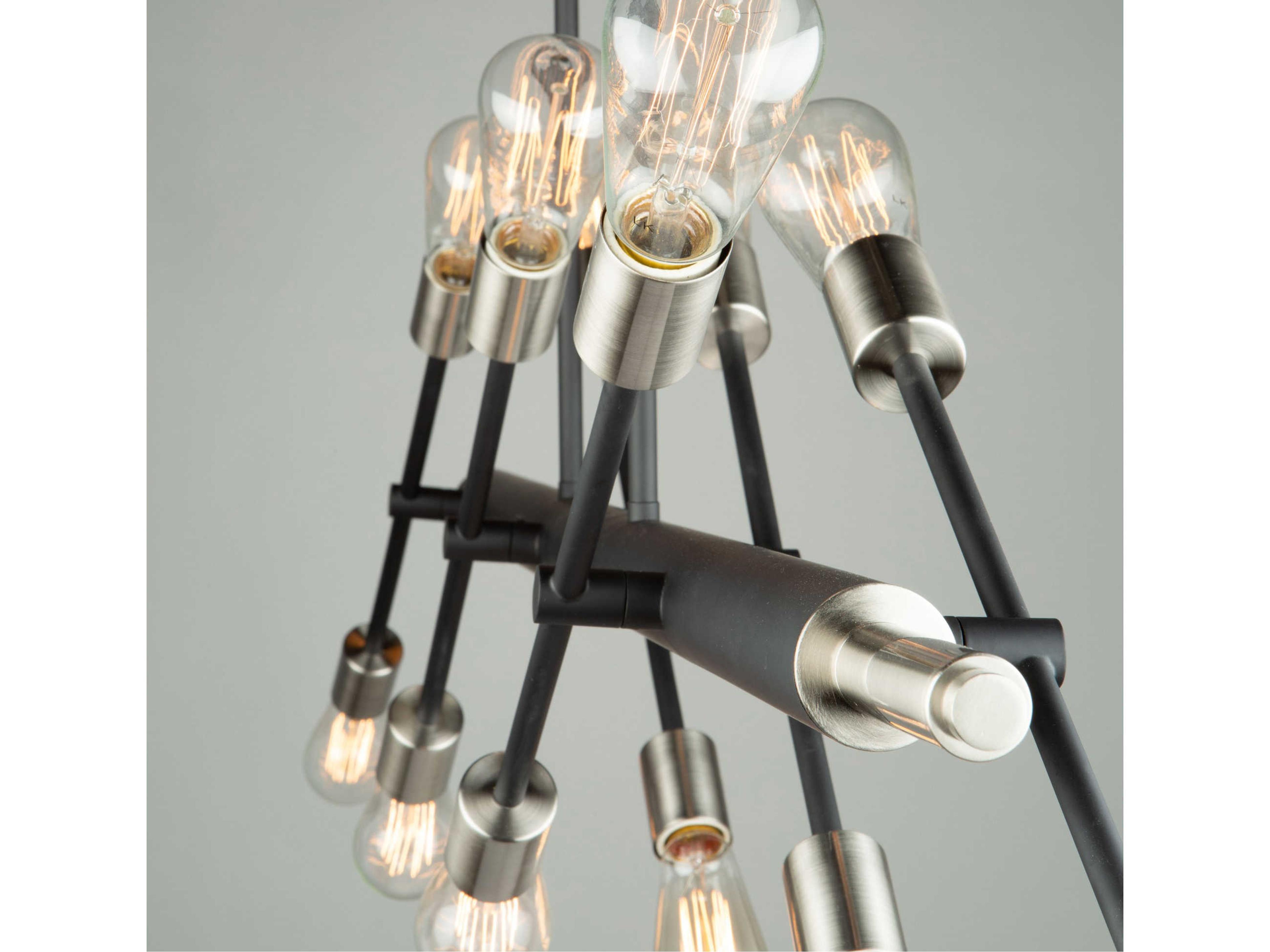 Artcraft Truro 12-Light Matte Black And Brushed Nickle Nickel LED Island Pendant