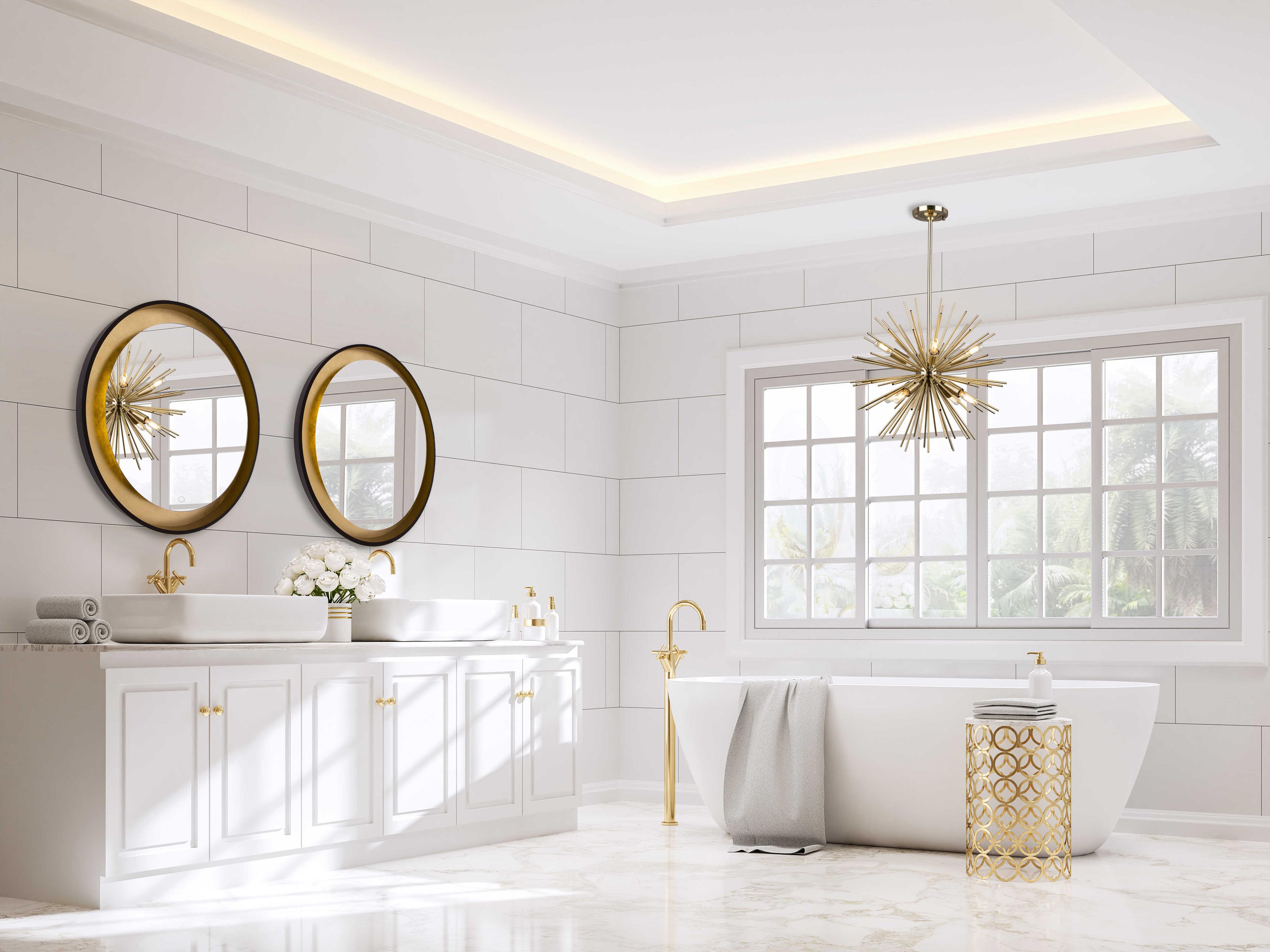 Artcraft Sunburst 8-Light Satin Brass Sputnik Pendant