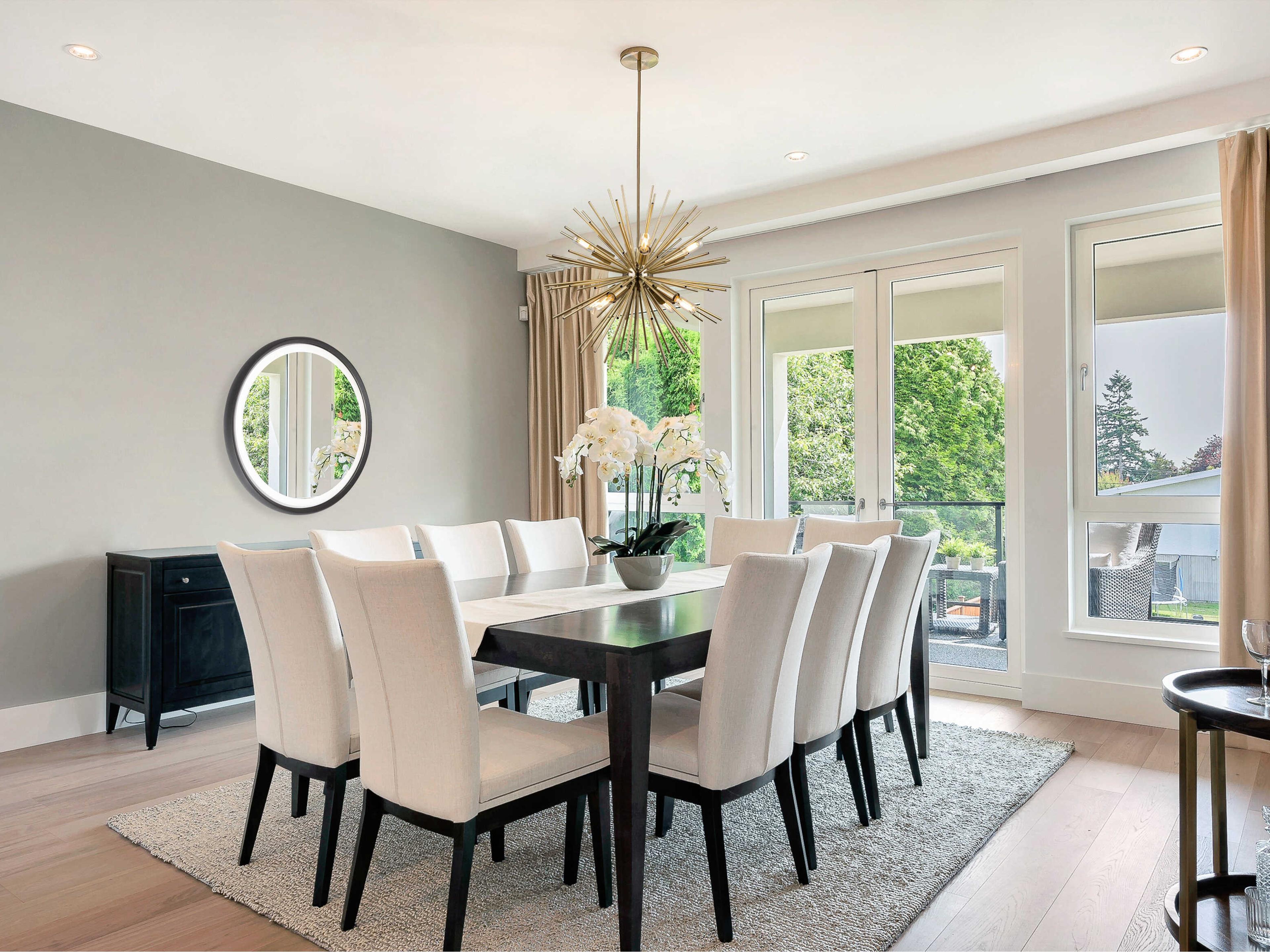 Artcraft Sunburst 8-Light Satin Brass Sputnik Pendant