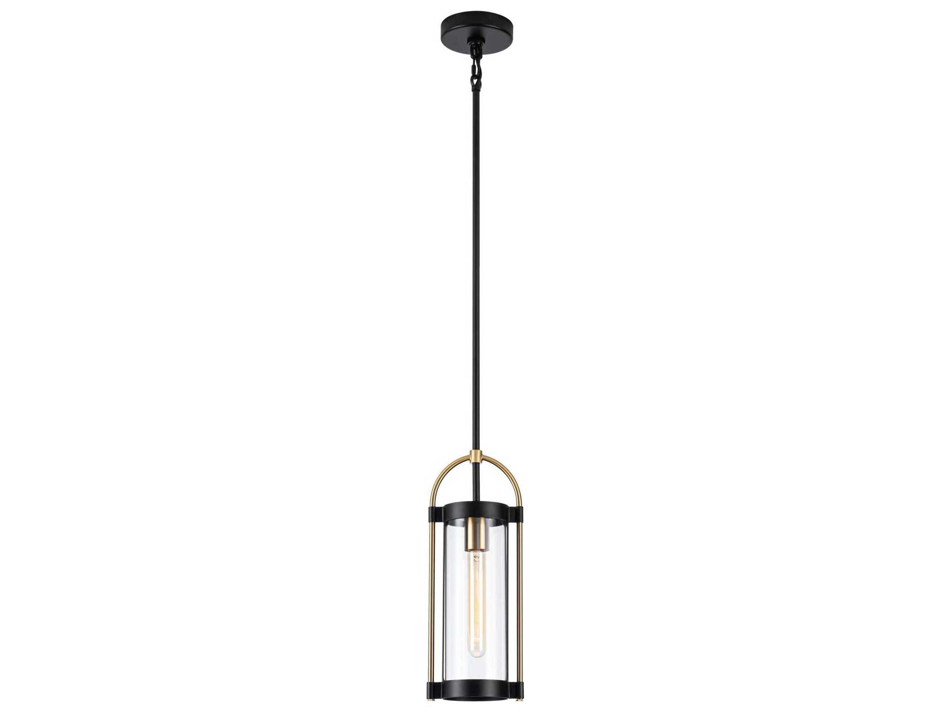 Bonita Pendant Light in Black and Brushed Brass