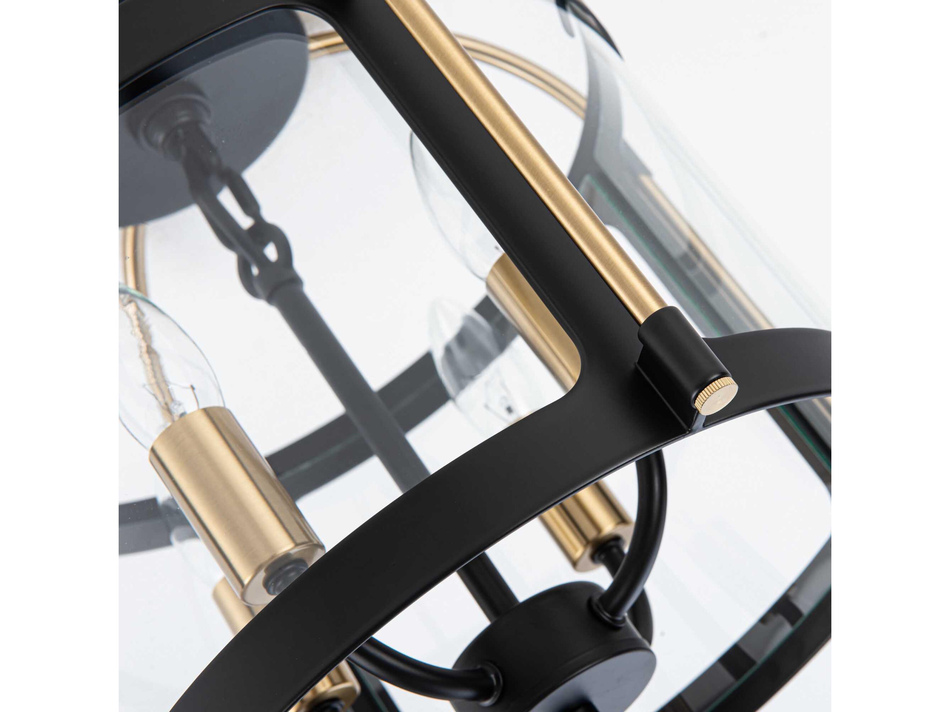 Artcraft Bonita 4-Light Black Brushed Brass Semi Flush Mount