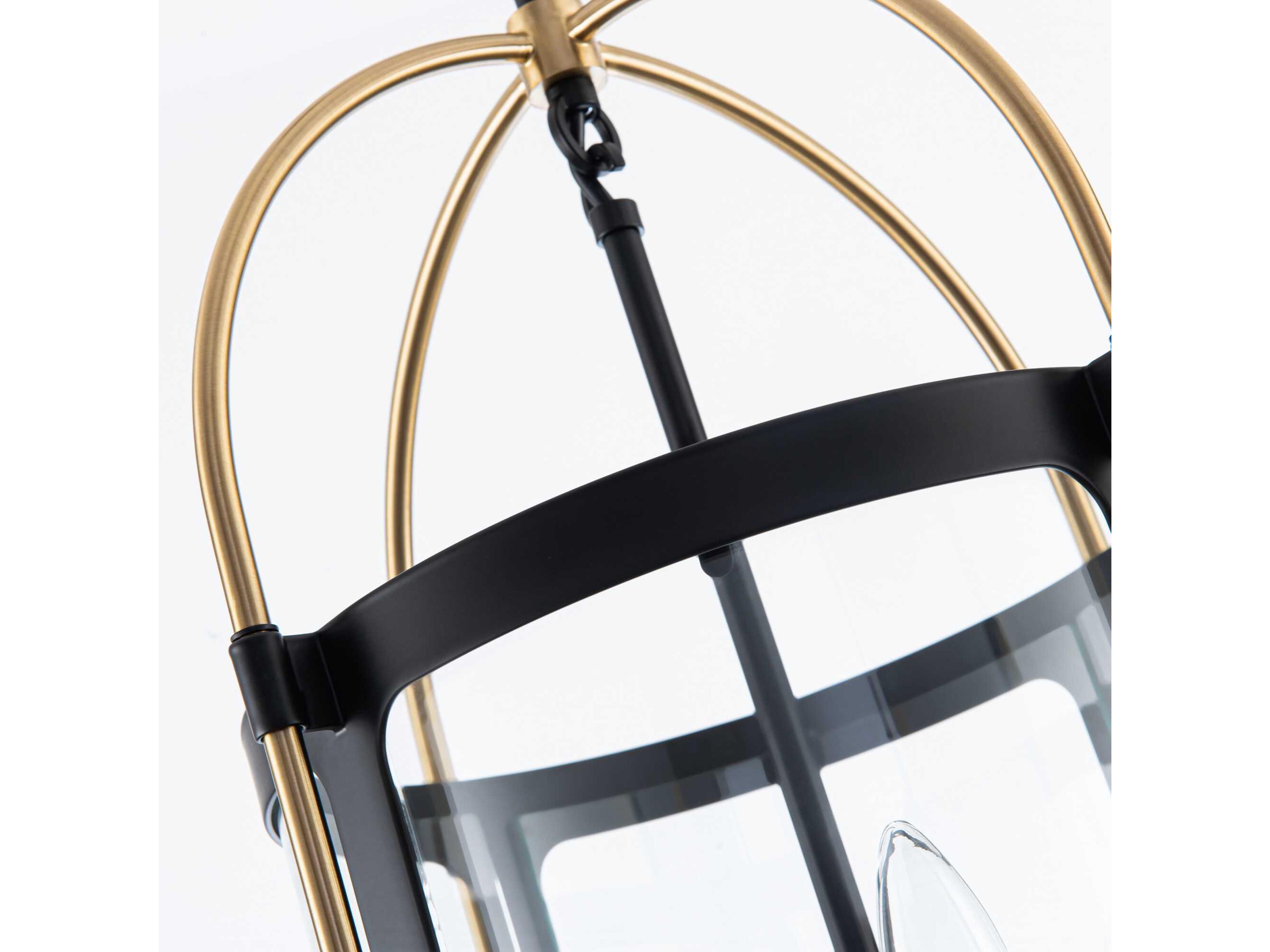 Artcraft Bonita 4-Light Black Brushed Brass Cylinder Lantern Pendant