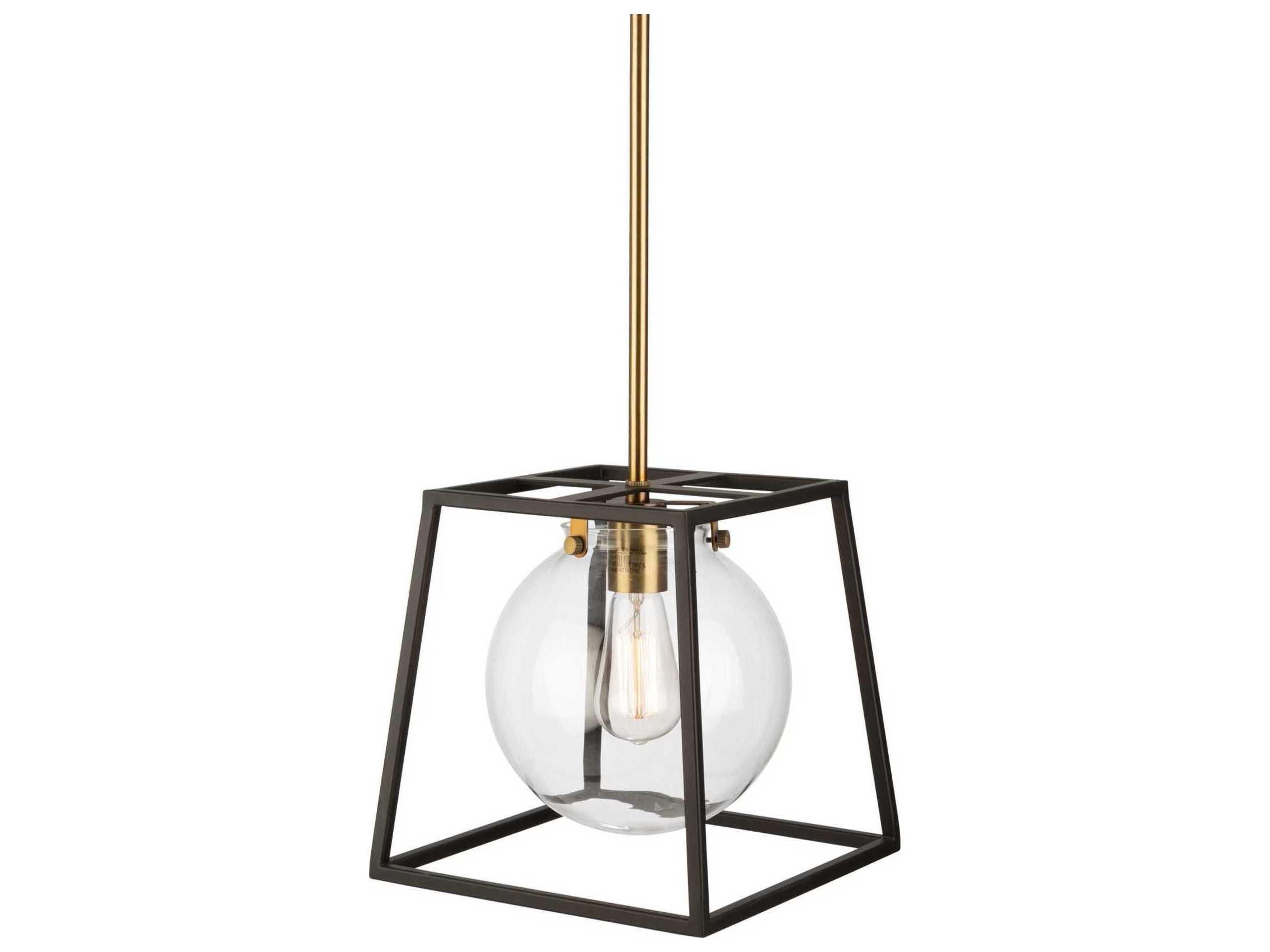 Artcraft Bridgetown 1-Light Black Harvest Brass LED Globe Geometric Mini Pendant