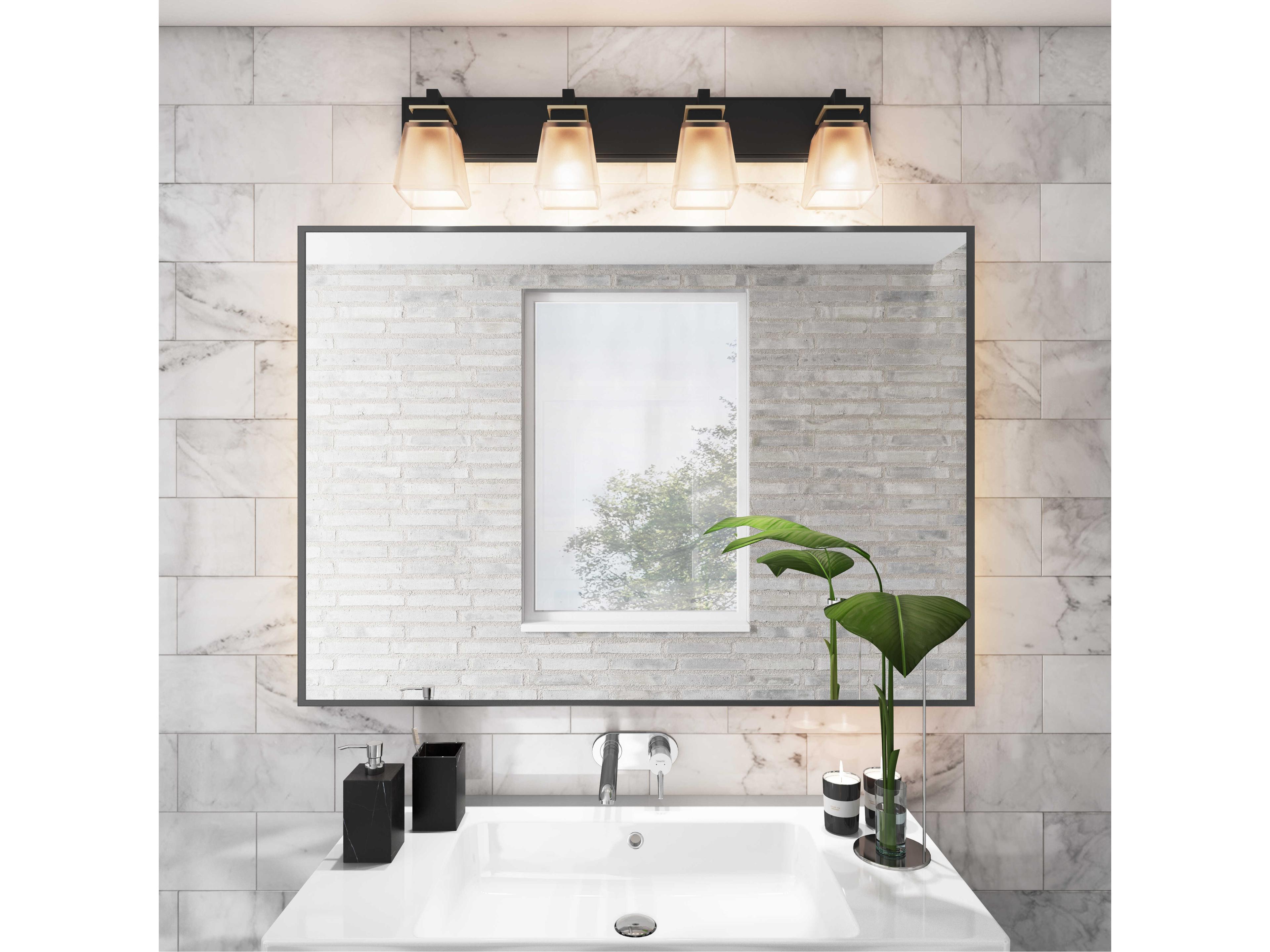 Artcraft Eastwood 4-Light Black Brushed Nickel Glass LED Vanity Light