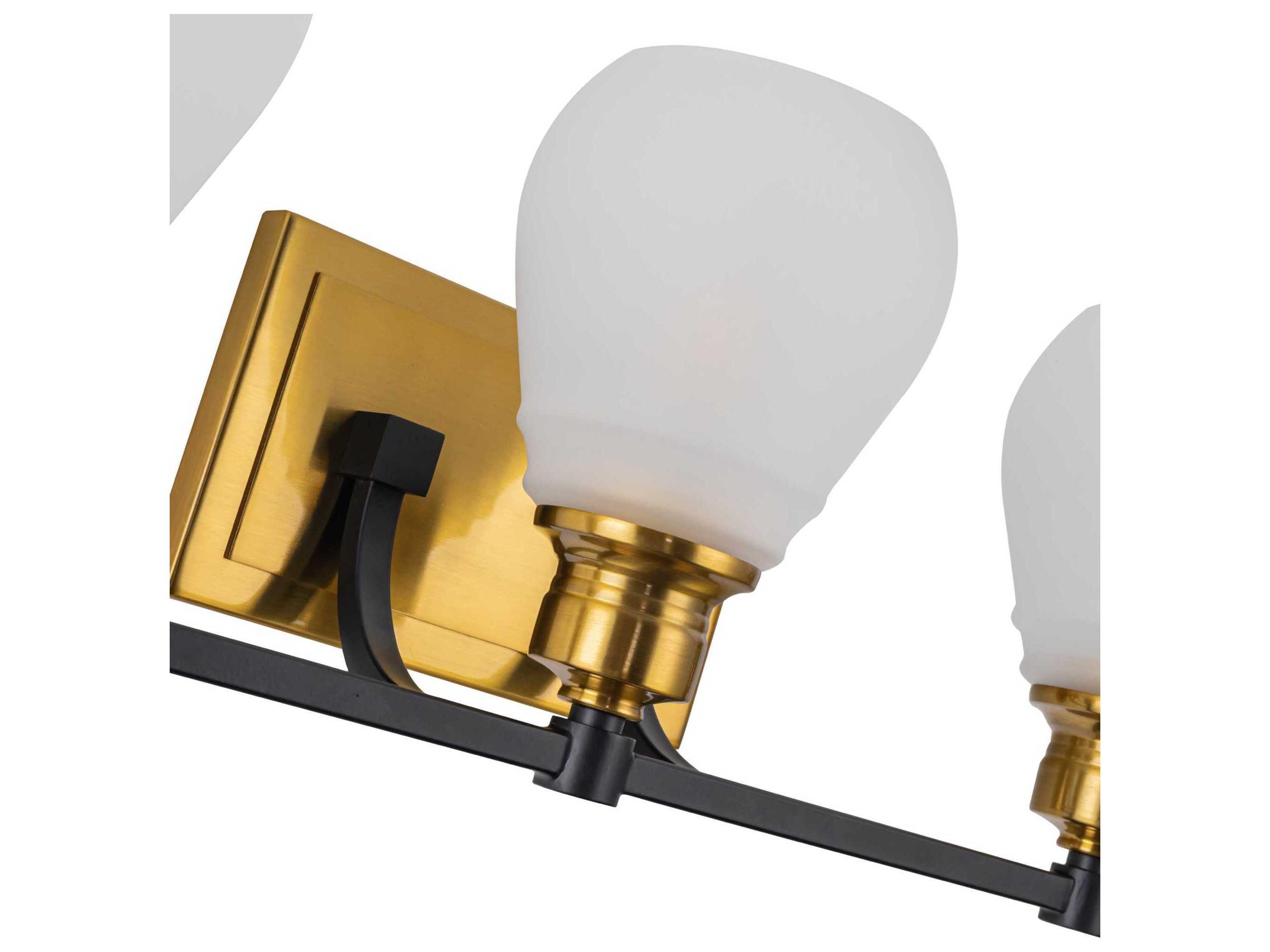 Artcraft Nelson 3-Light Brass Black Vanity Light