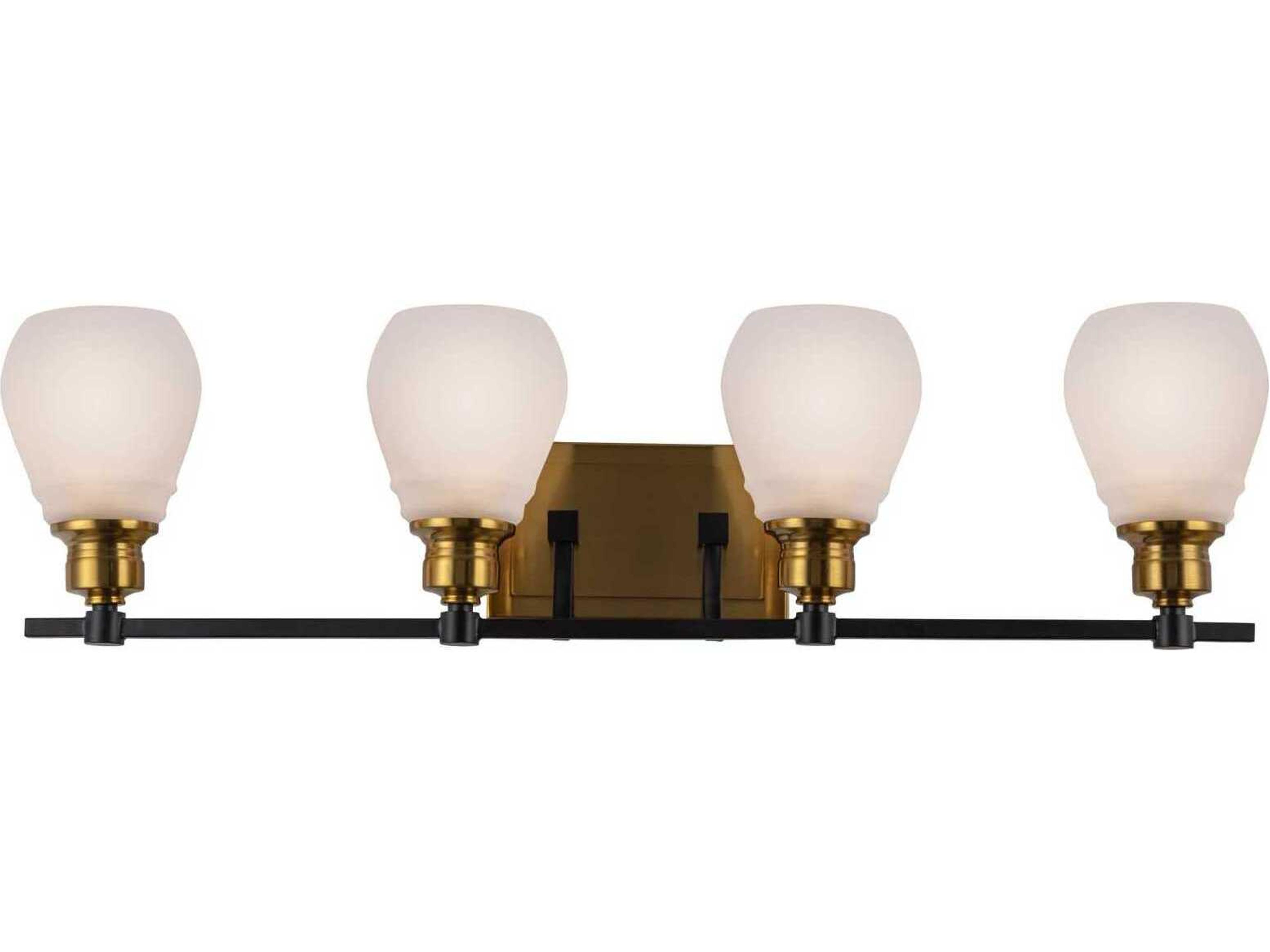 Artcraft Nelson 4-Light Brass Black Vanity Light