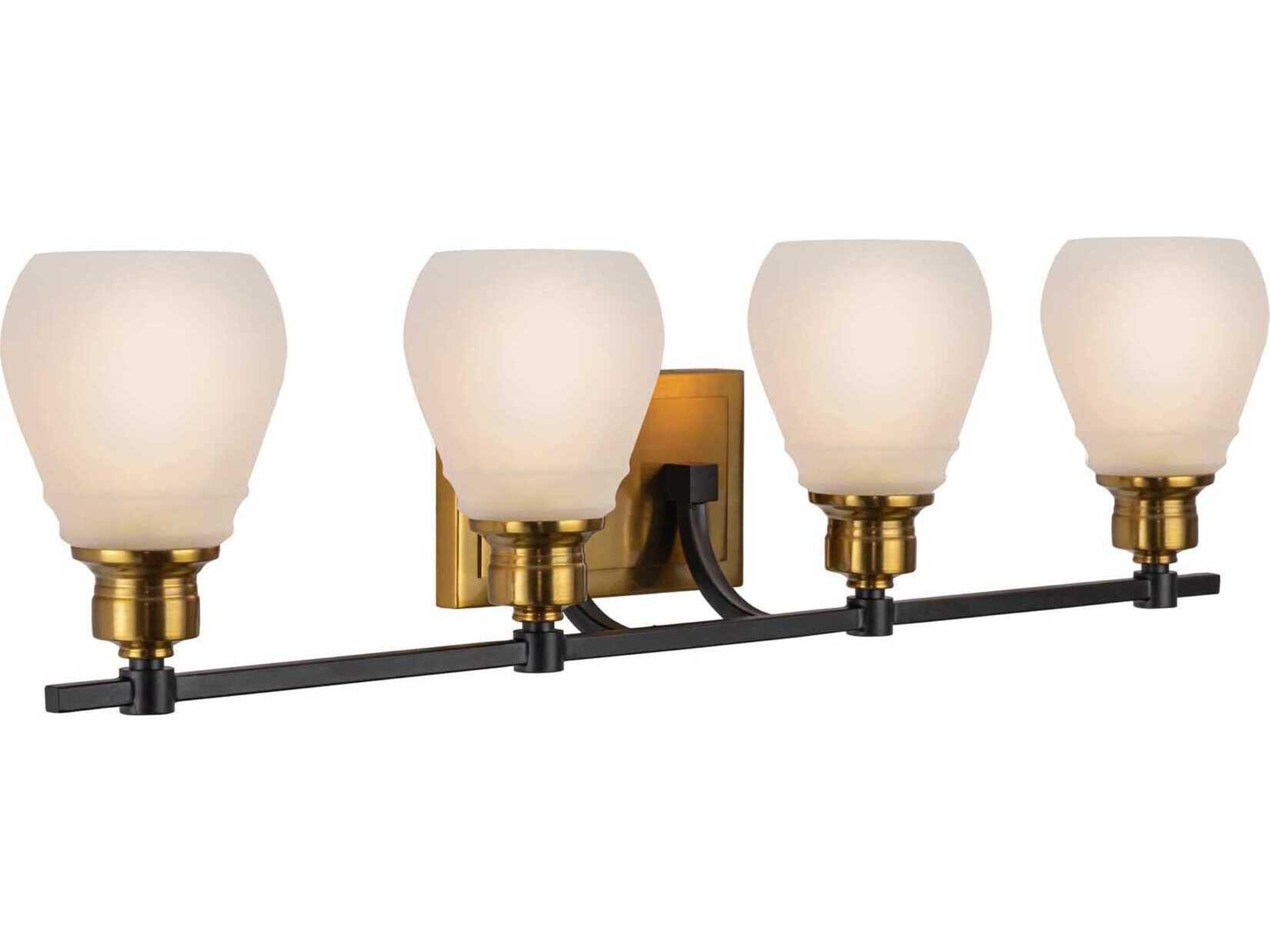 Artcraft Nelson 4-Light Brass Black Vanity Light