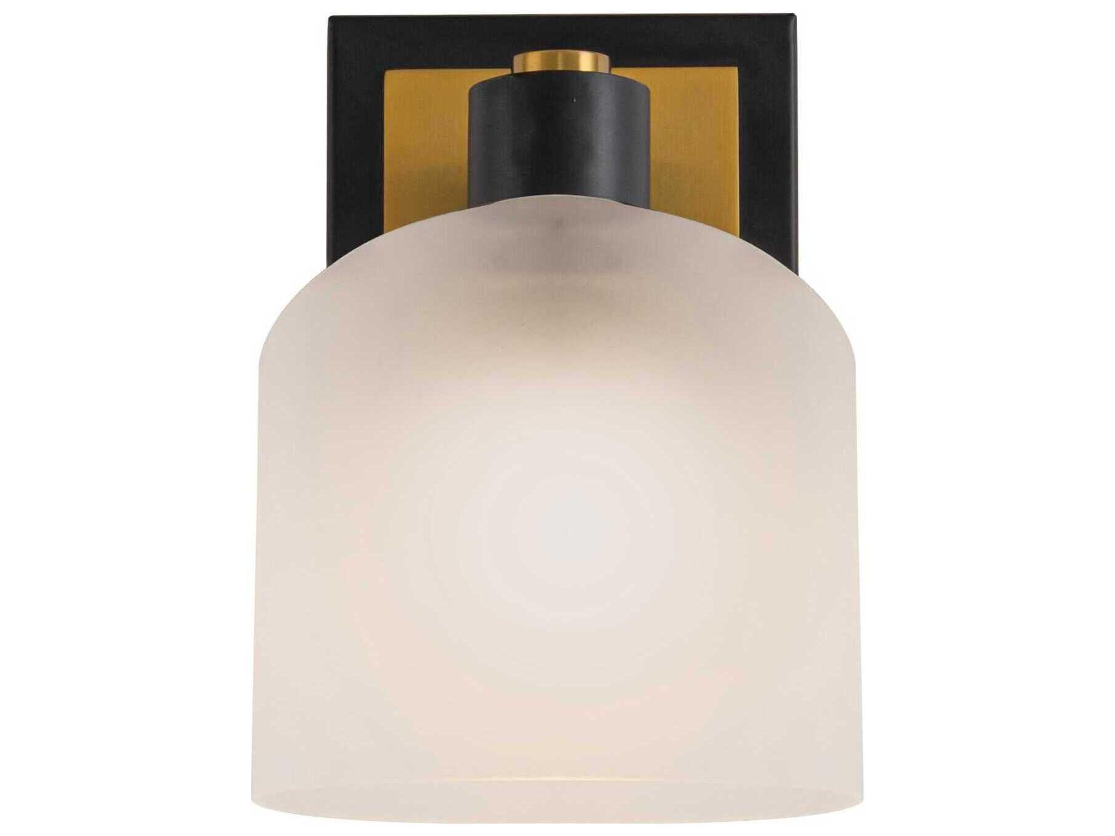 Artcraft Lyndon 1-Light Black Brushed Brass Wall Sconce