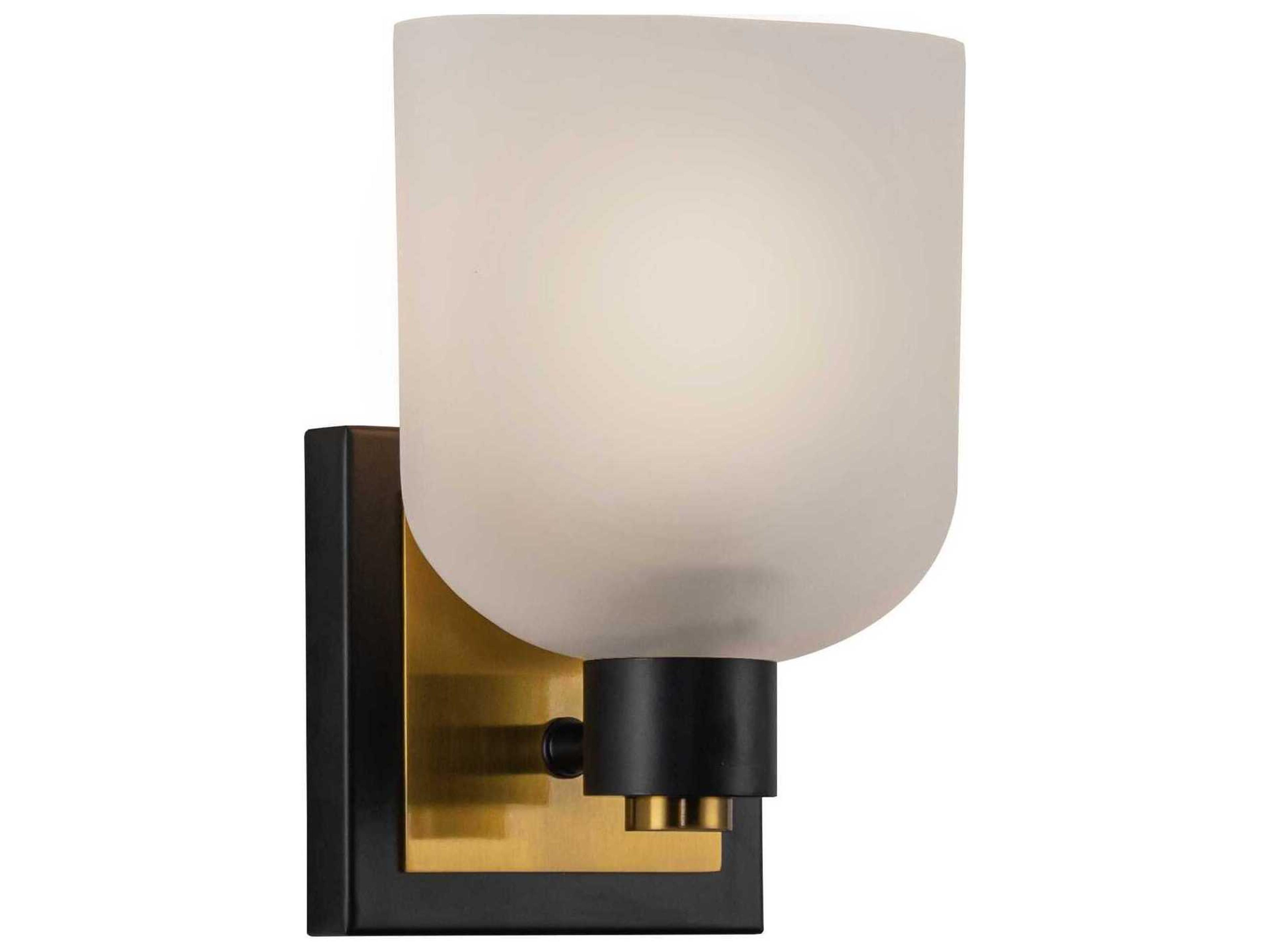 Artcraft Lyndon 1-Light Black Brushed Brass Wall Sconce