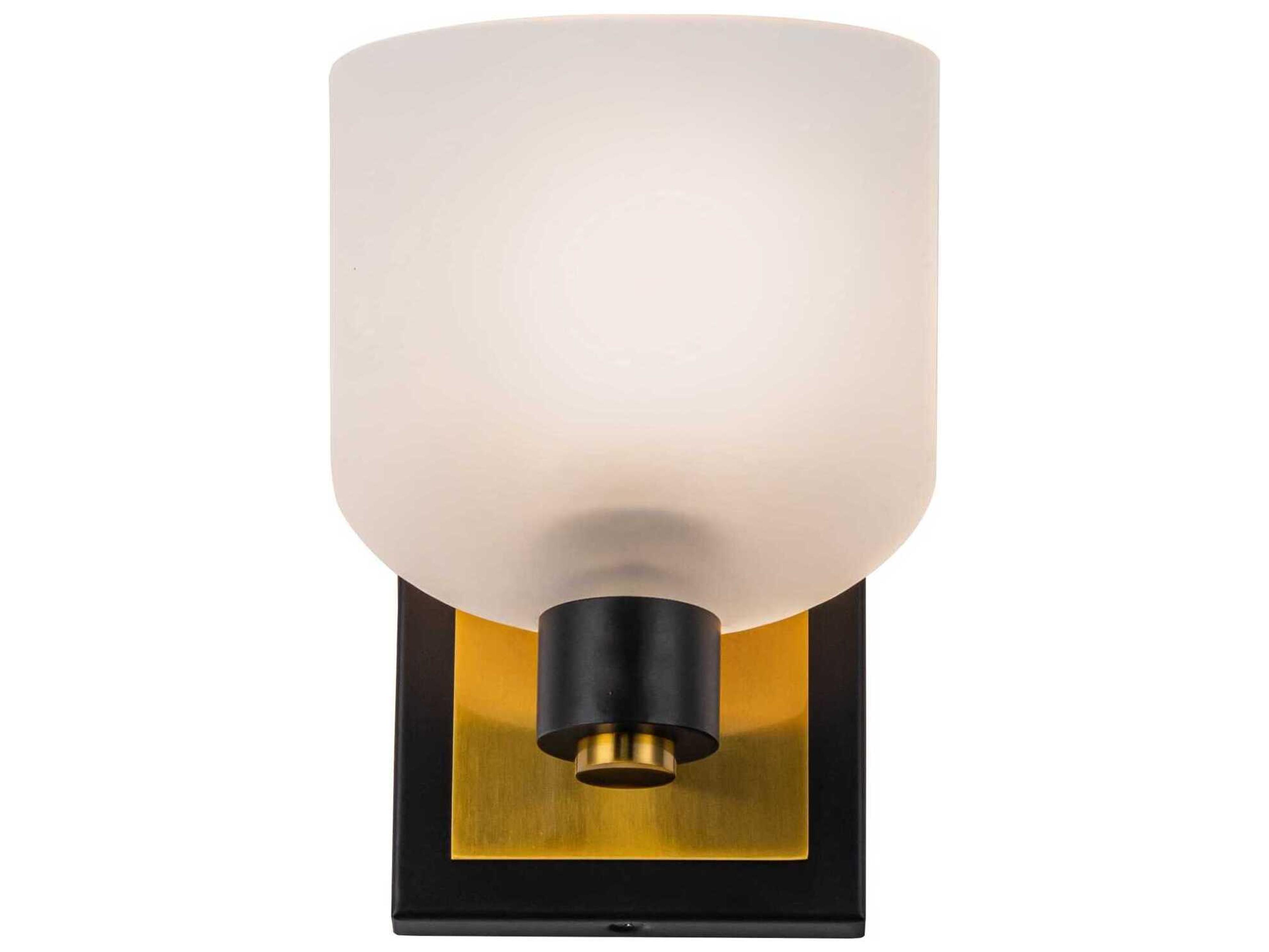 Artcraft Lyndon 1-Light Black Brushed Brass Wall Sconce