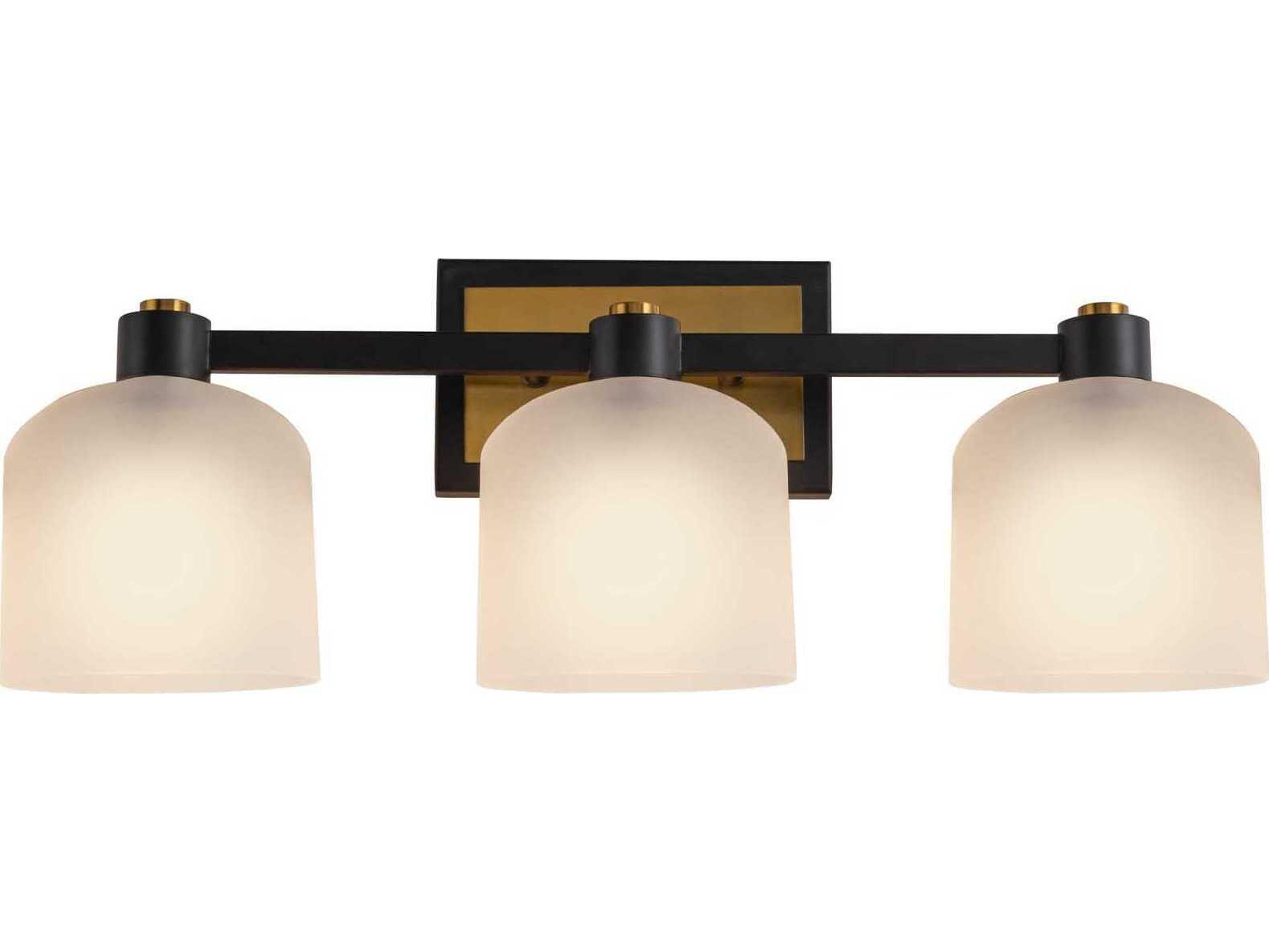 Artcraft Lyndon 3-Light Black Brushed Brass Vanity Light