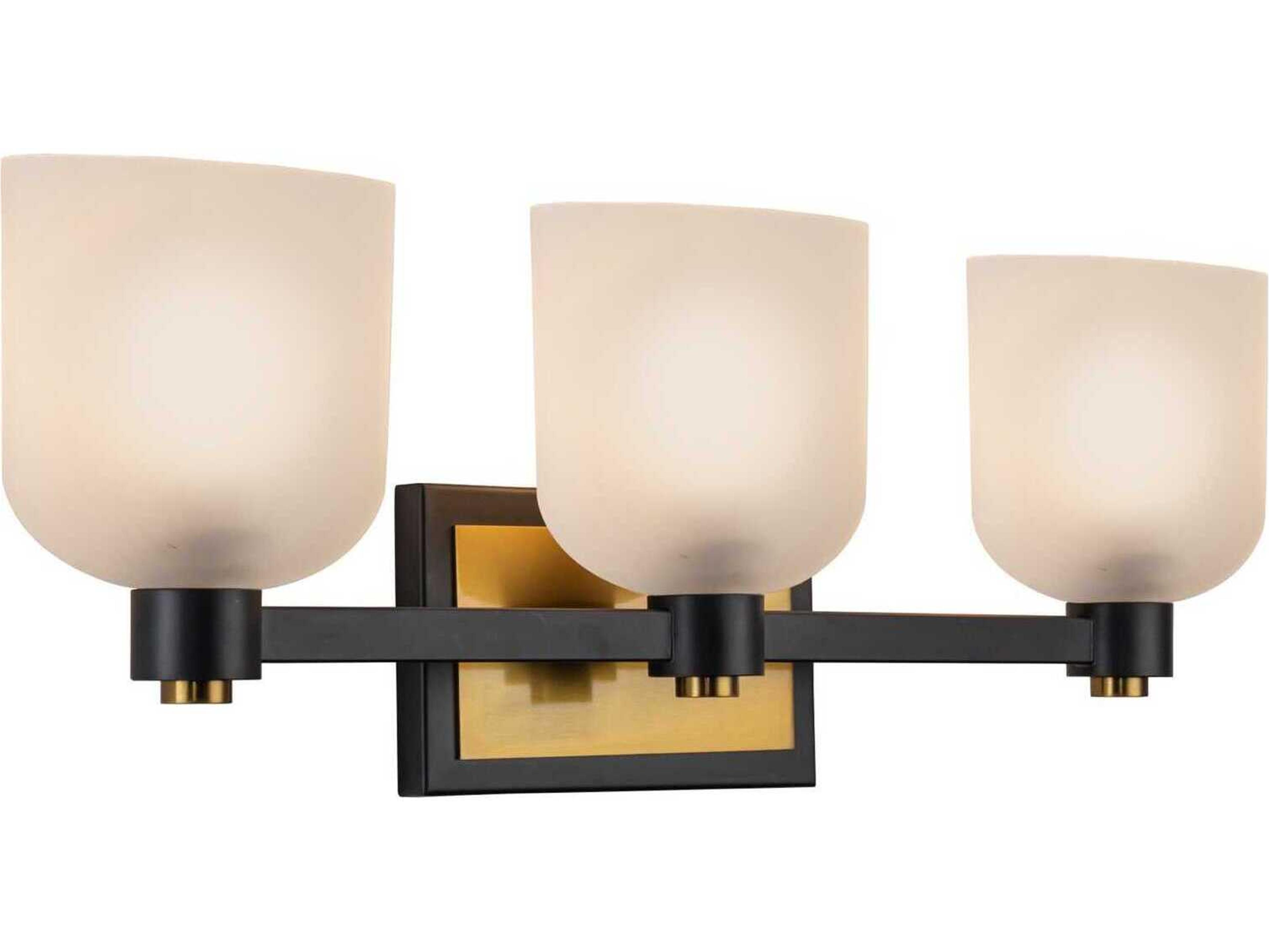 Artcraft Lyndon 3-Light Black Brushed Brass Vanity Light