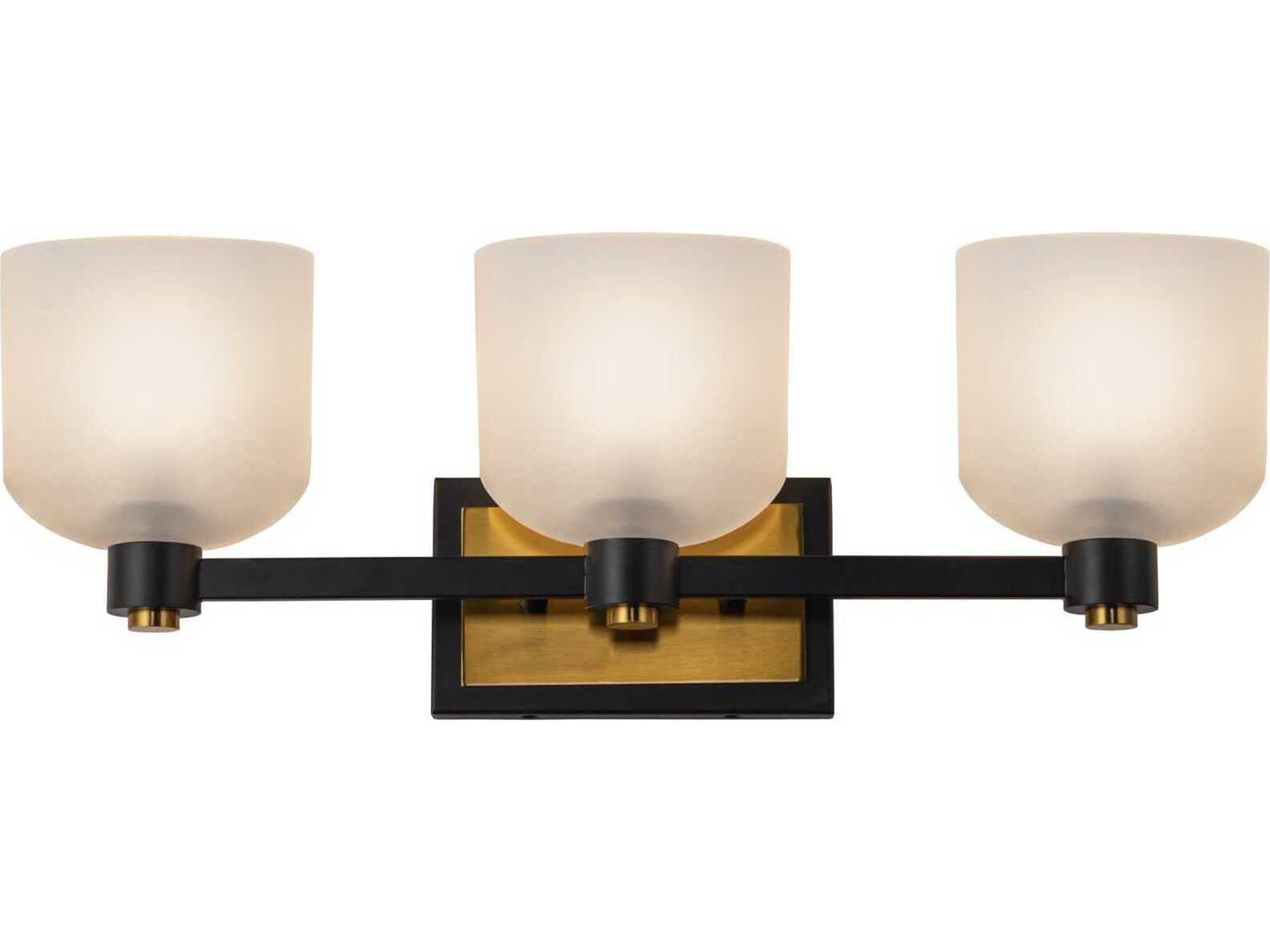 Artcraft Lyndon 3-Light Black Brushed Brass Vanity Light