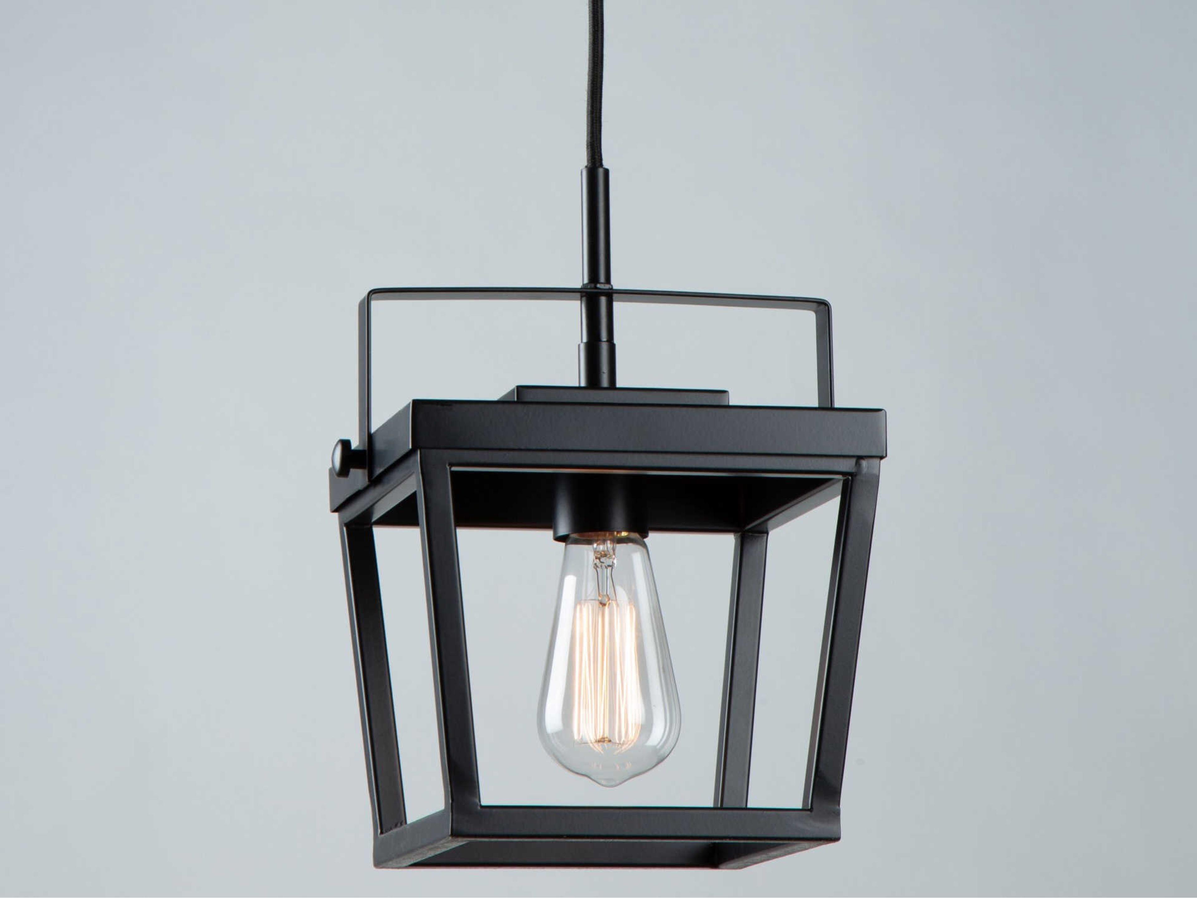 Artcraft Carriage 1-Light Black LED Geometric Mini Pendant