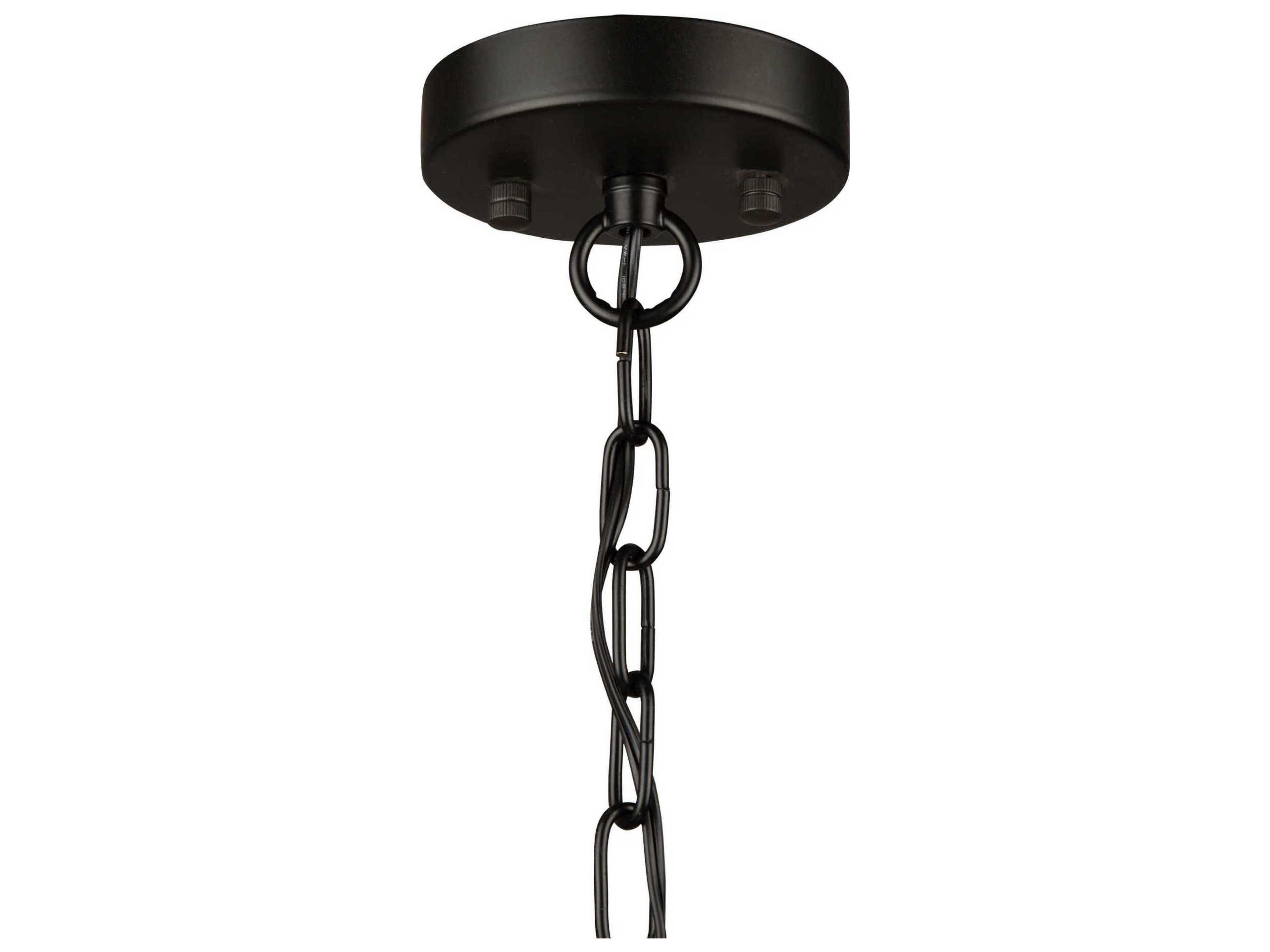 Artcraft Perris 3-Light Black Round Chandelier