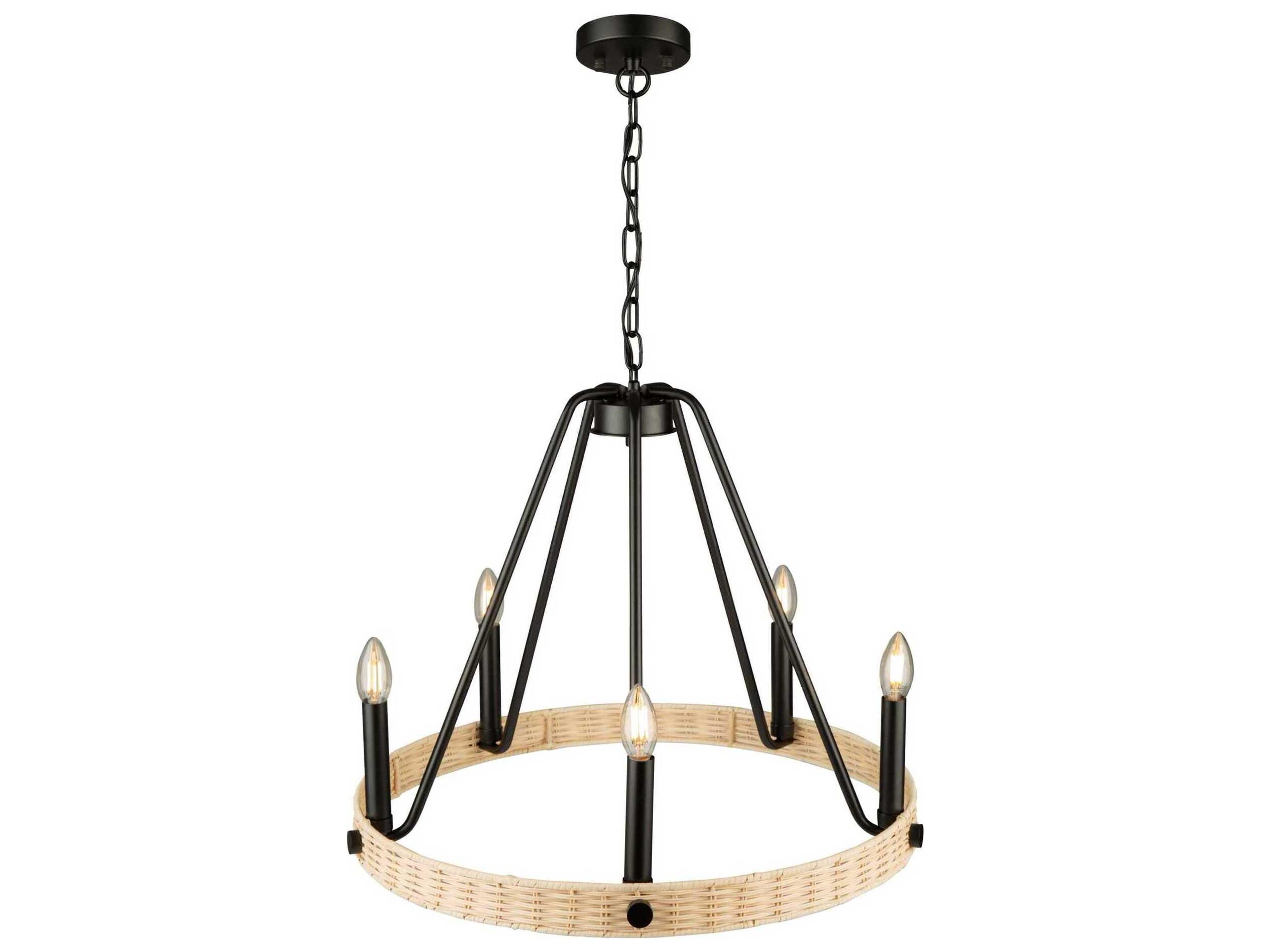 Artcraft Perris 5-Light Black Round Chandelier