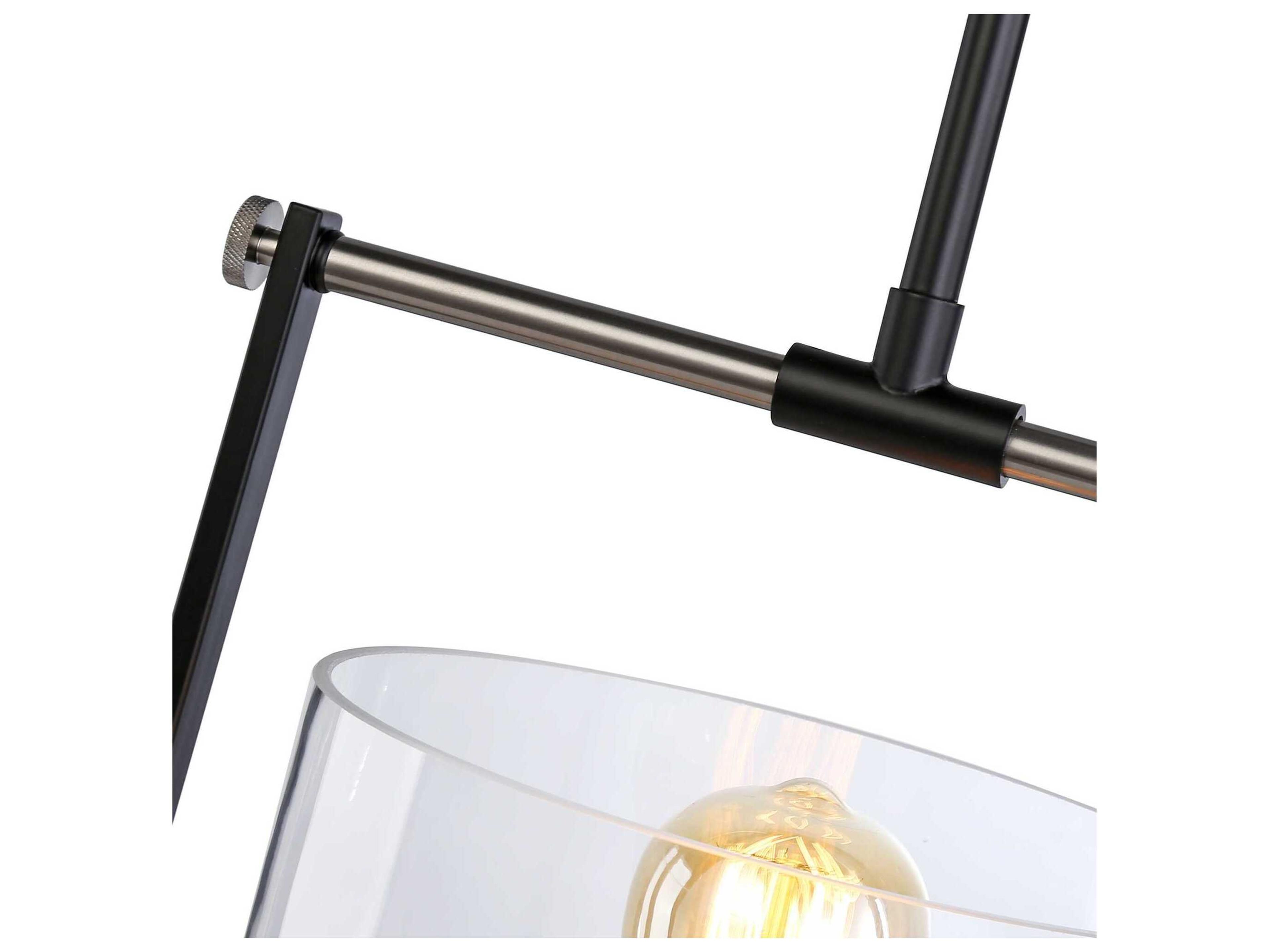 Artcraft Cheshire 1-Light Black Nickel Glass Bowl Mini Pendant