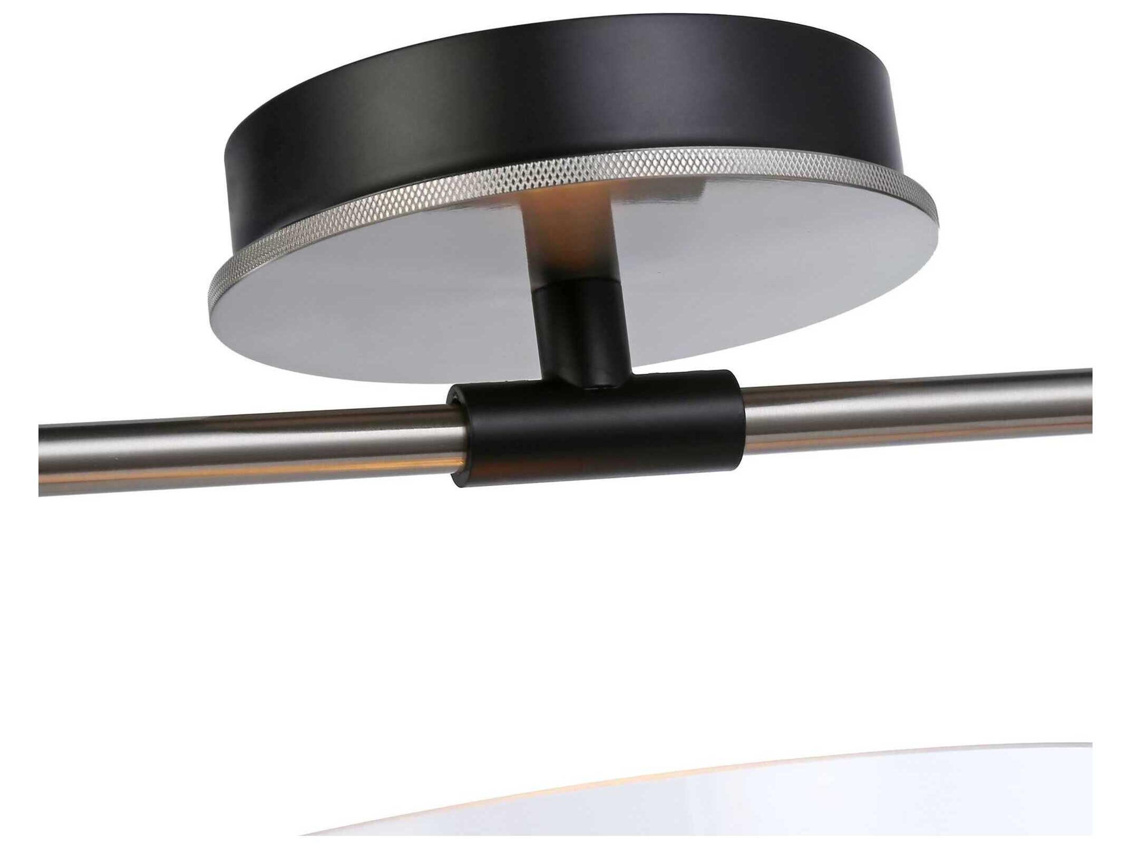 Artcraft Cheshire 1-Light Black Nickel Glass Bowl Semi Flush Mount